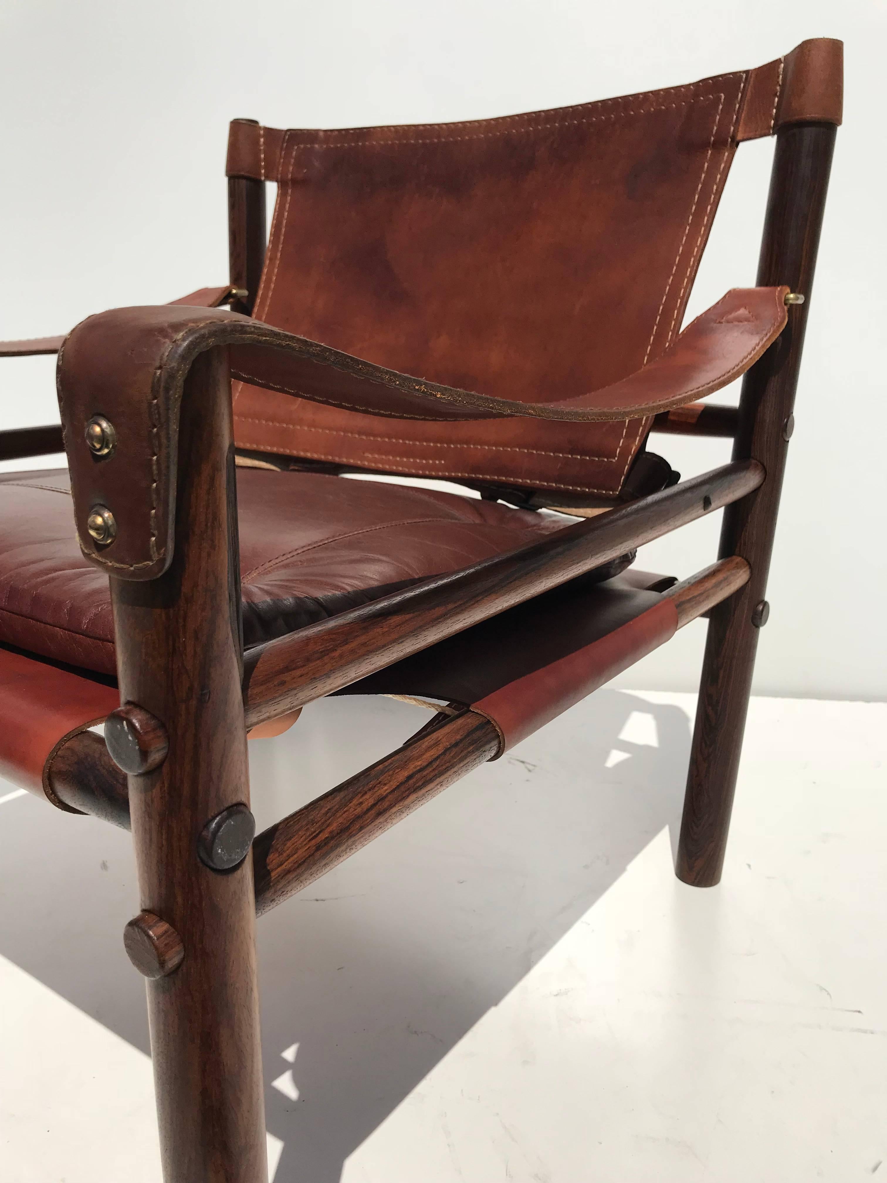 Pair of Arne Norell Rosewood Sirocco Safari Chairs 3