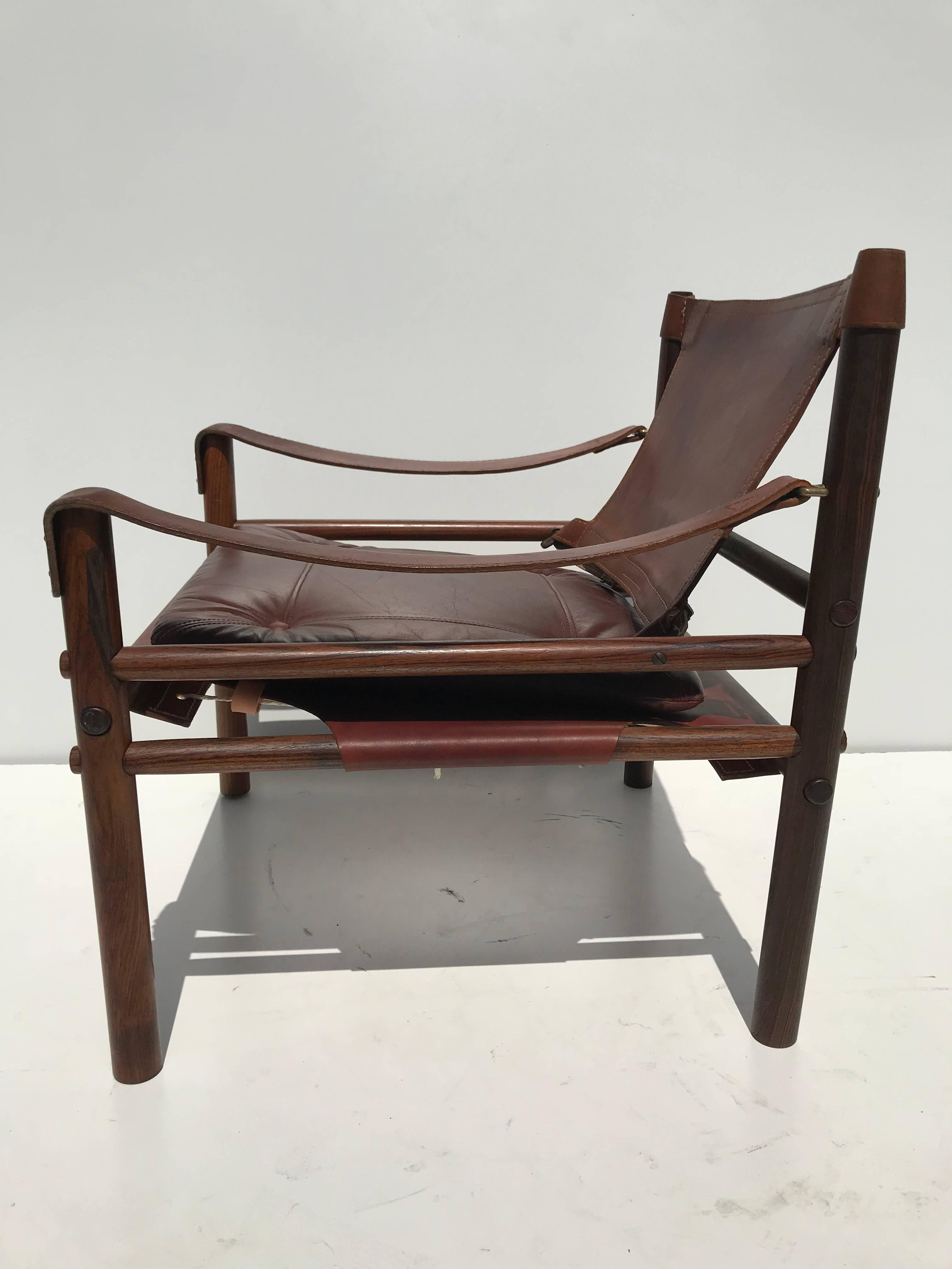 Mid-20th Century Pair of Arne Norell Rosewood Sirocco Safari Chairs