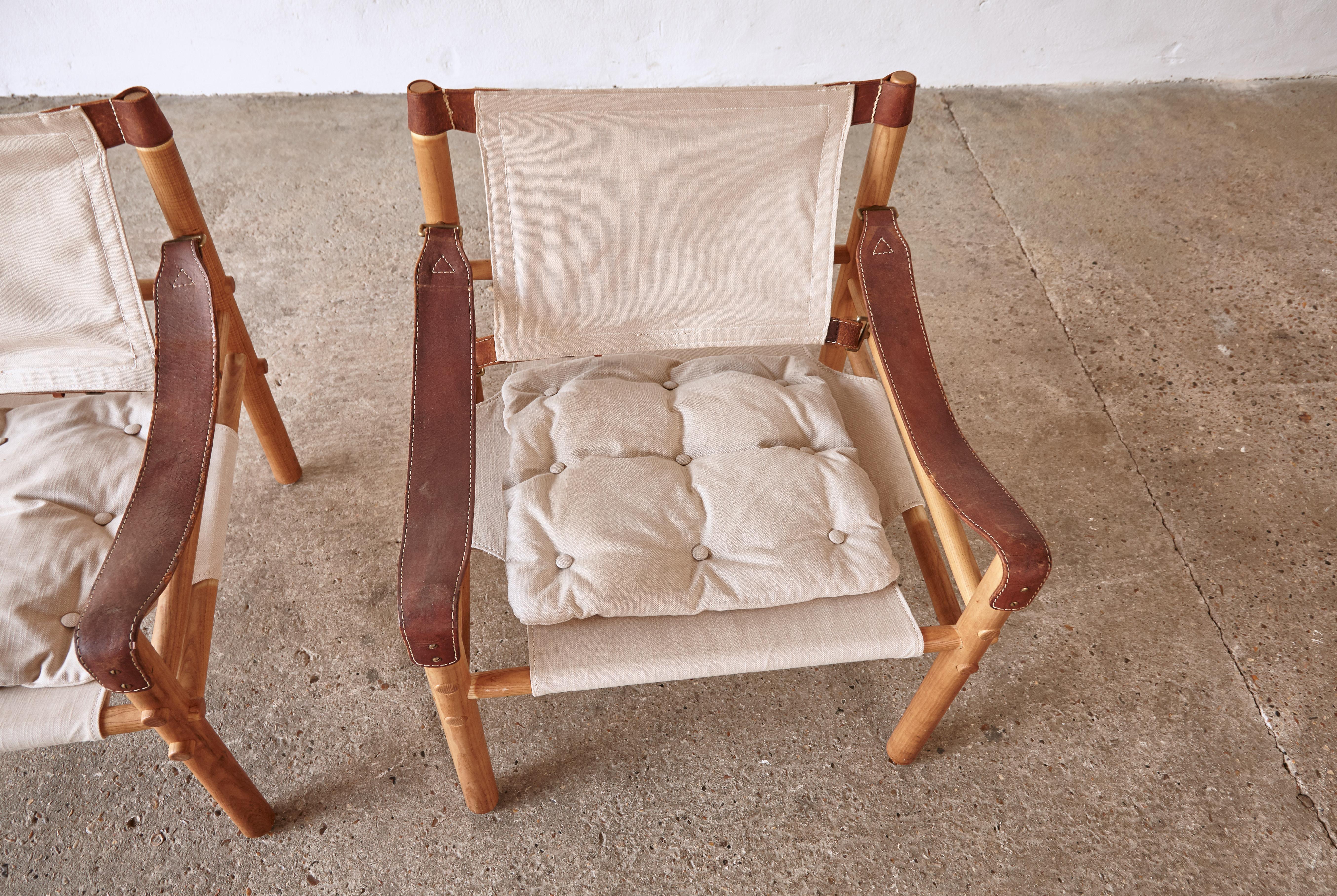 Pair of Arne Norell Safari Sirocco Lounge Chairs, Norell Mobel, Sweden, 1970s 3