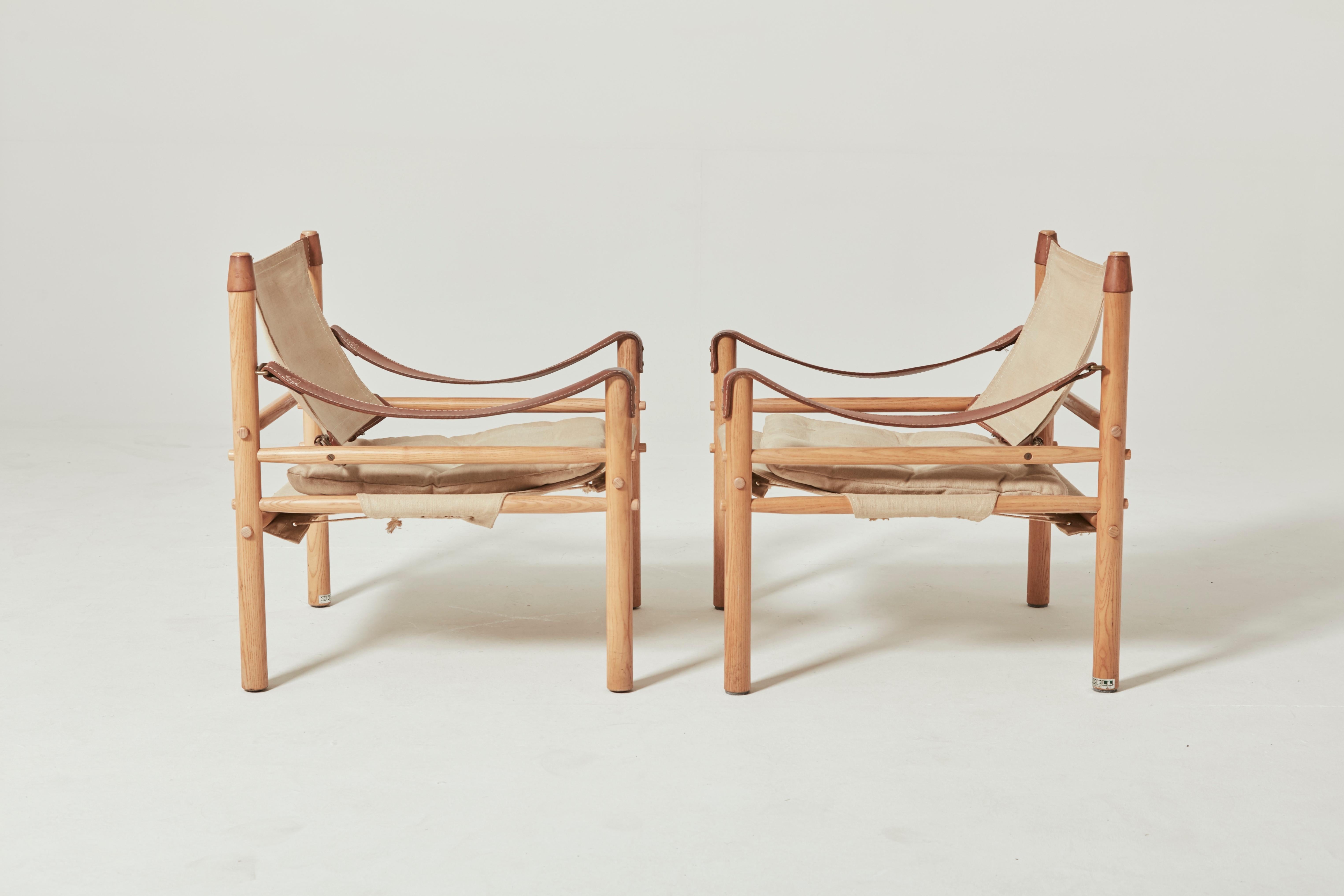 20th Century Pair of Arne Norell Safari Sirocco Lounge Chairs, Norell Mobel, Sweden, 1970s