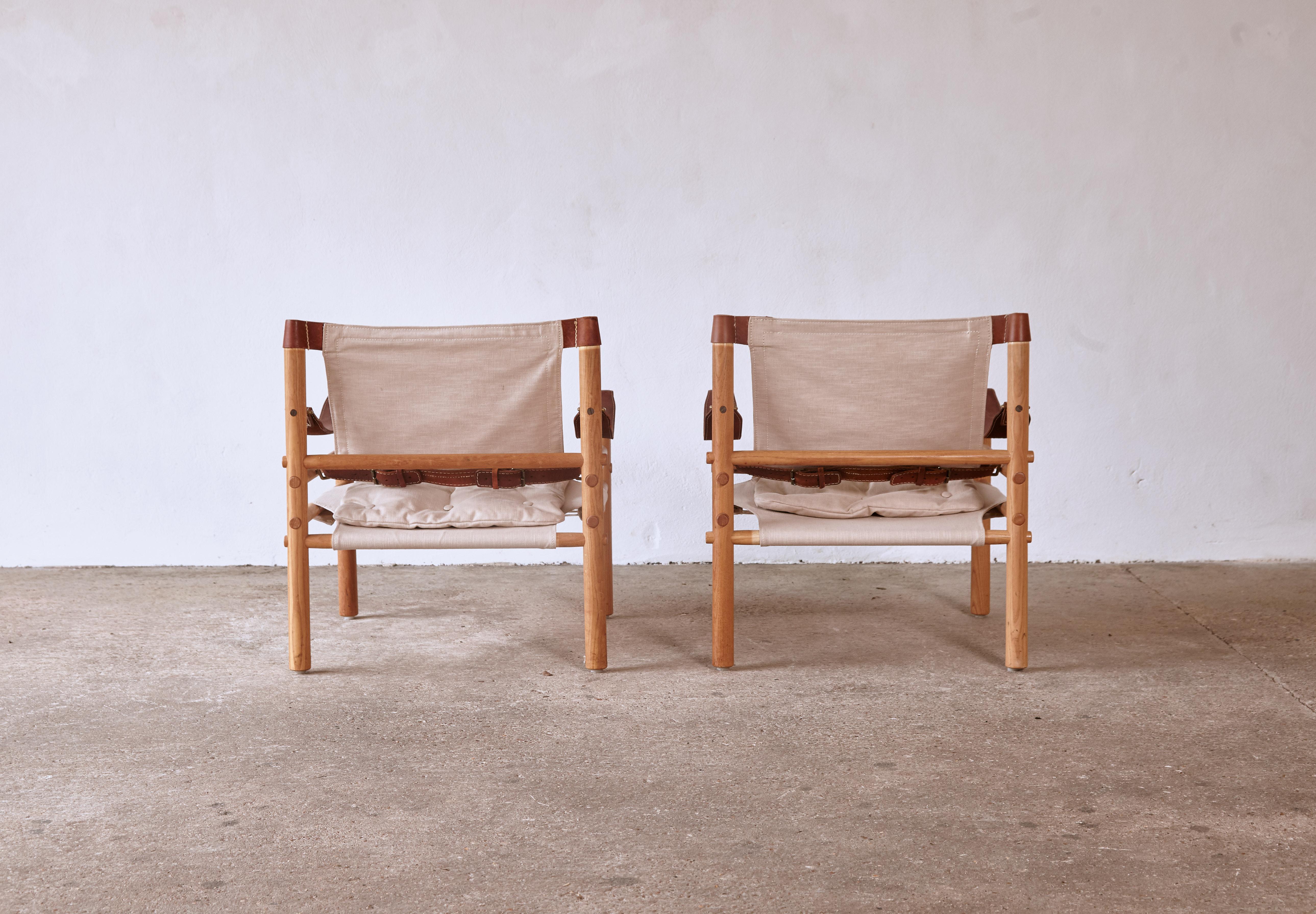 20th Century Pair of Arne Norell Safari Sirocco Lounge Chairs, Norell Mobel, Sweden, 1970s