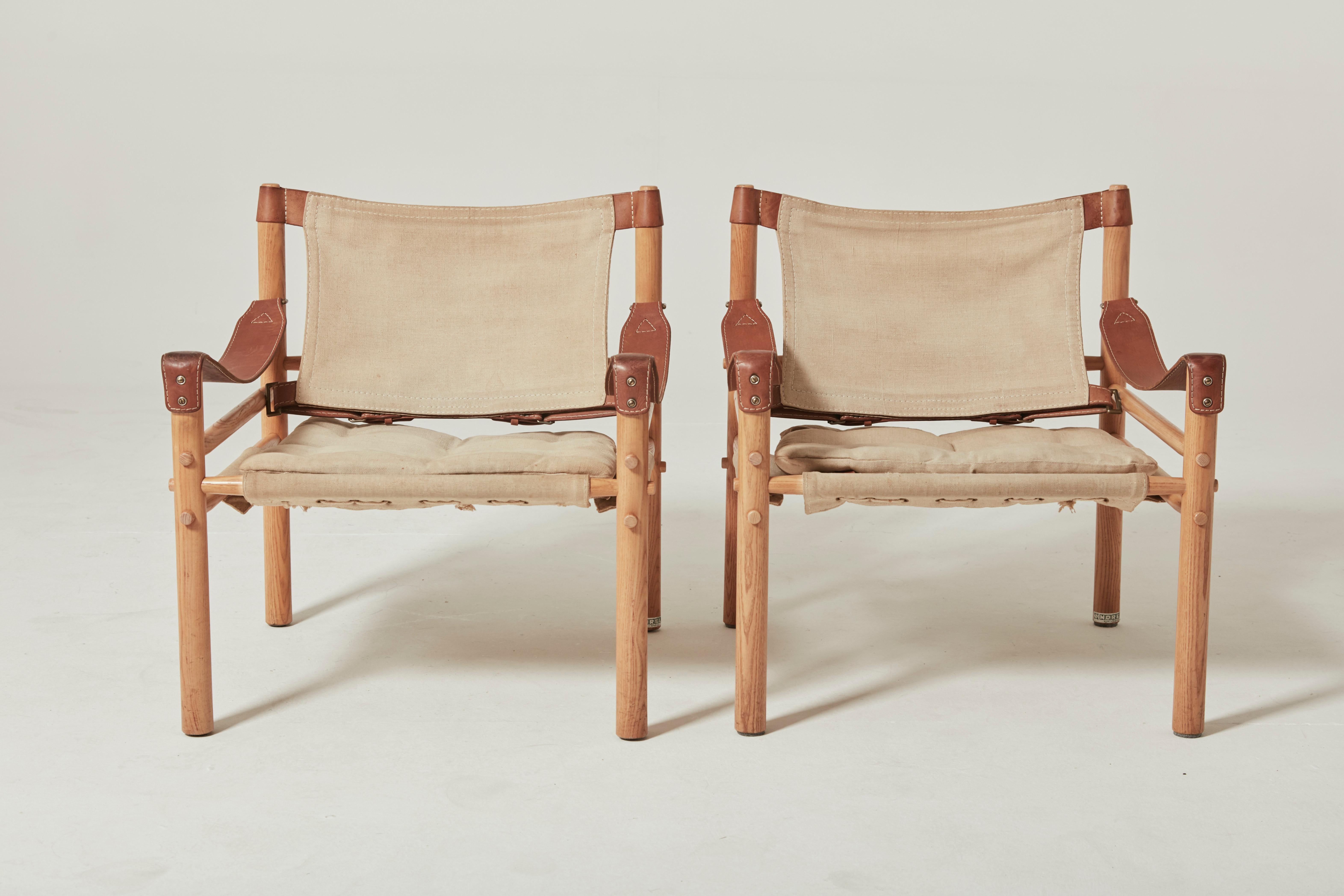 Pair of Arne Norell Safari Sirocco Lounge Chairs, Norell Mobel, Sweden, 1970s 1