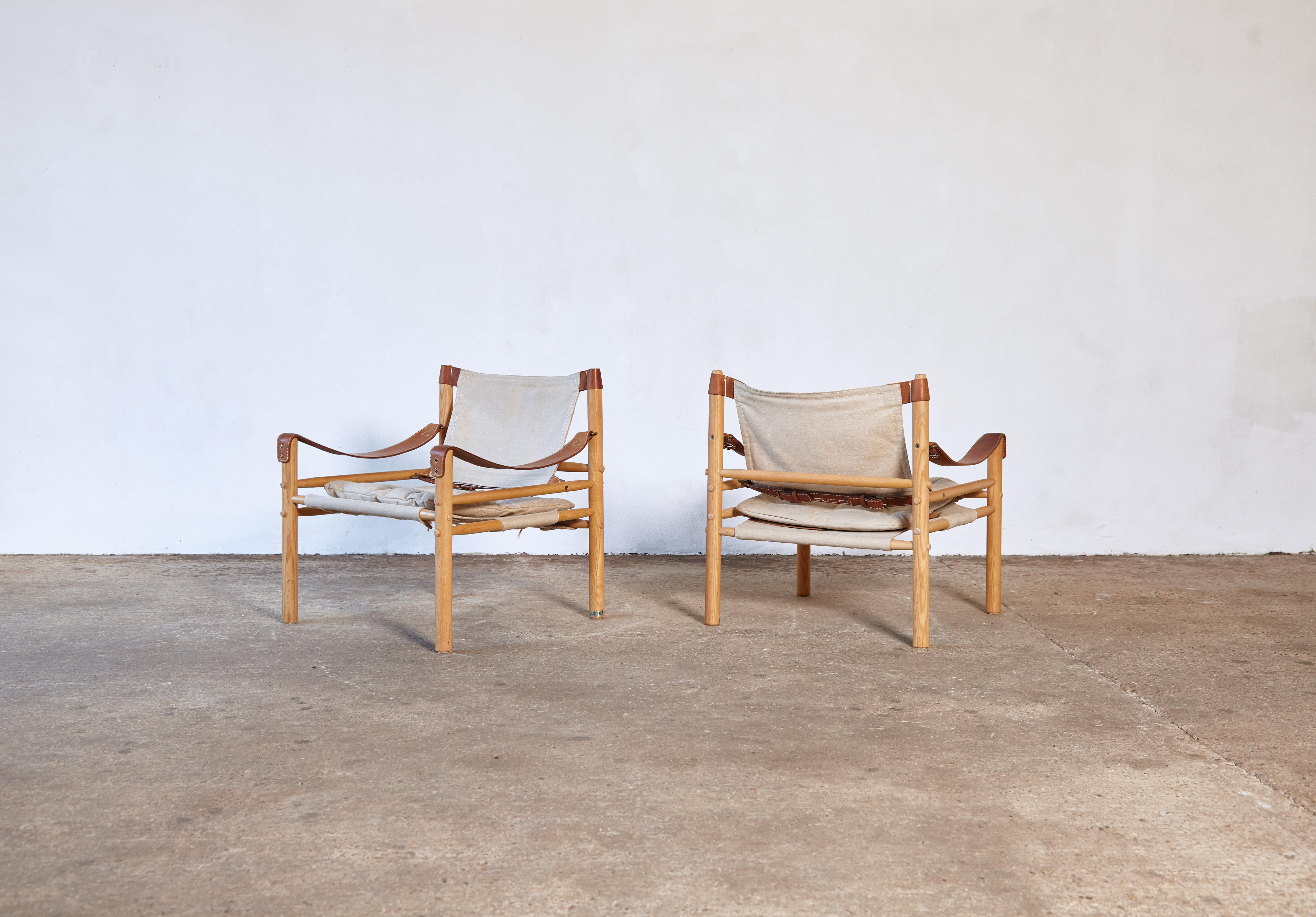 Pair of Arne Norell Safari Sirocco Lounge Chairs, Norell Mobel, Sweden, 1970s 1