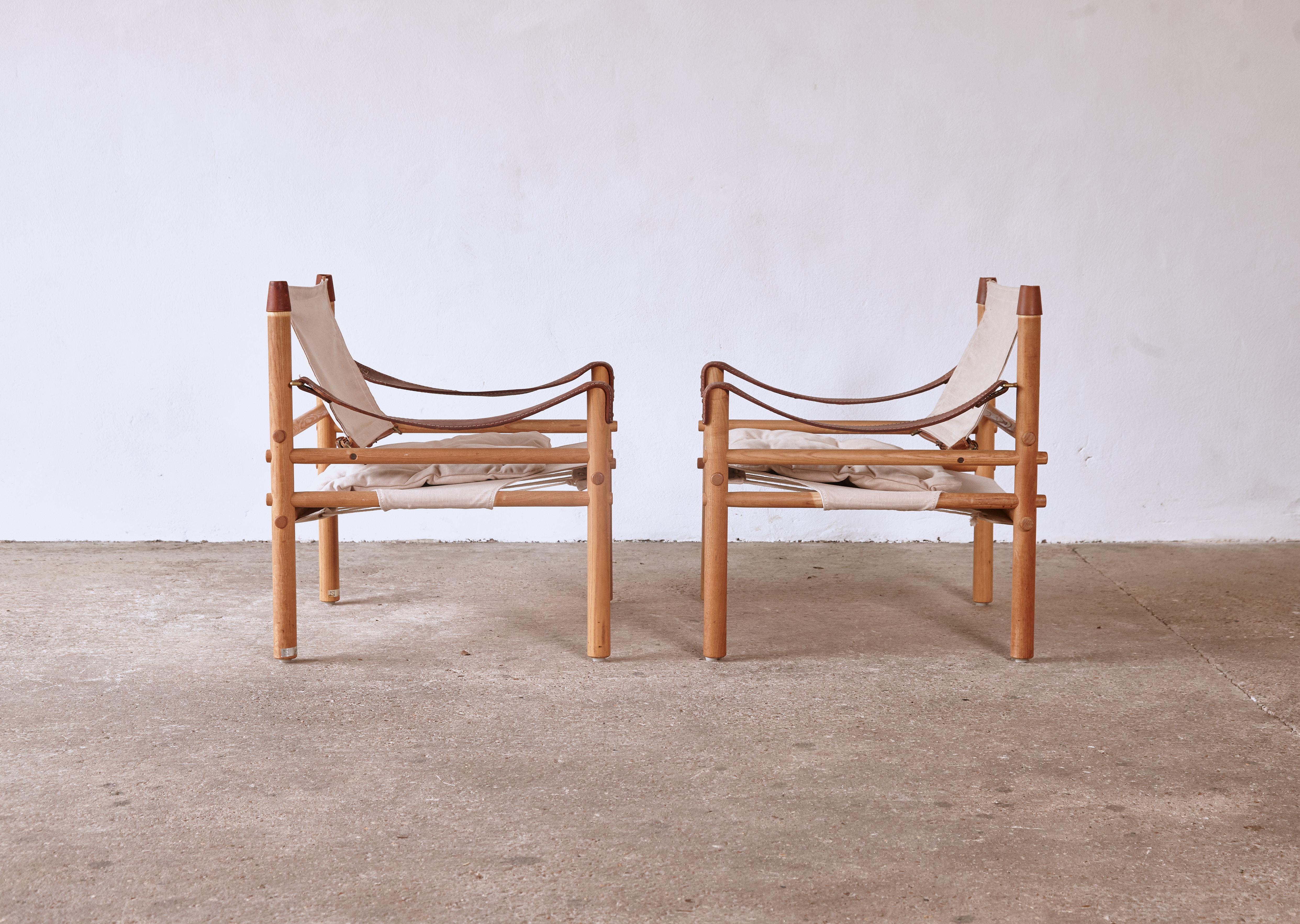 Pair of Arne Norell Safari Sirocco Lounge Chairs, Norell Mobel, Sweden, 1970s 1