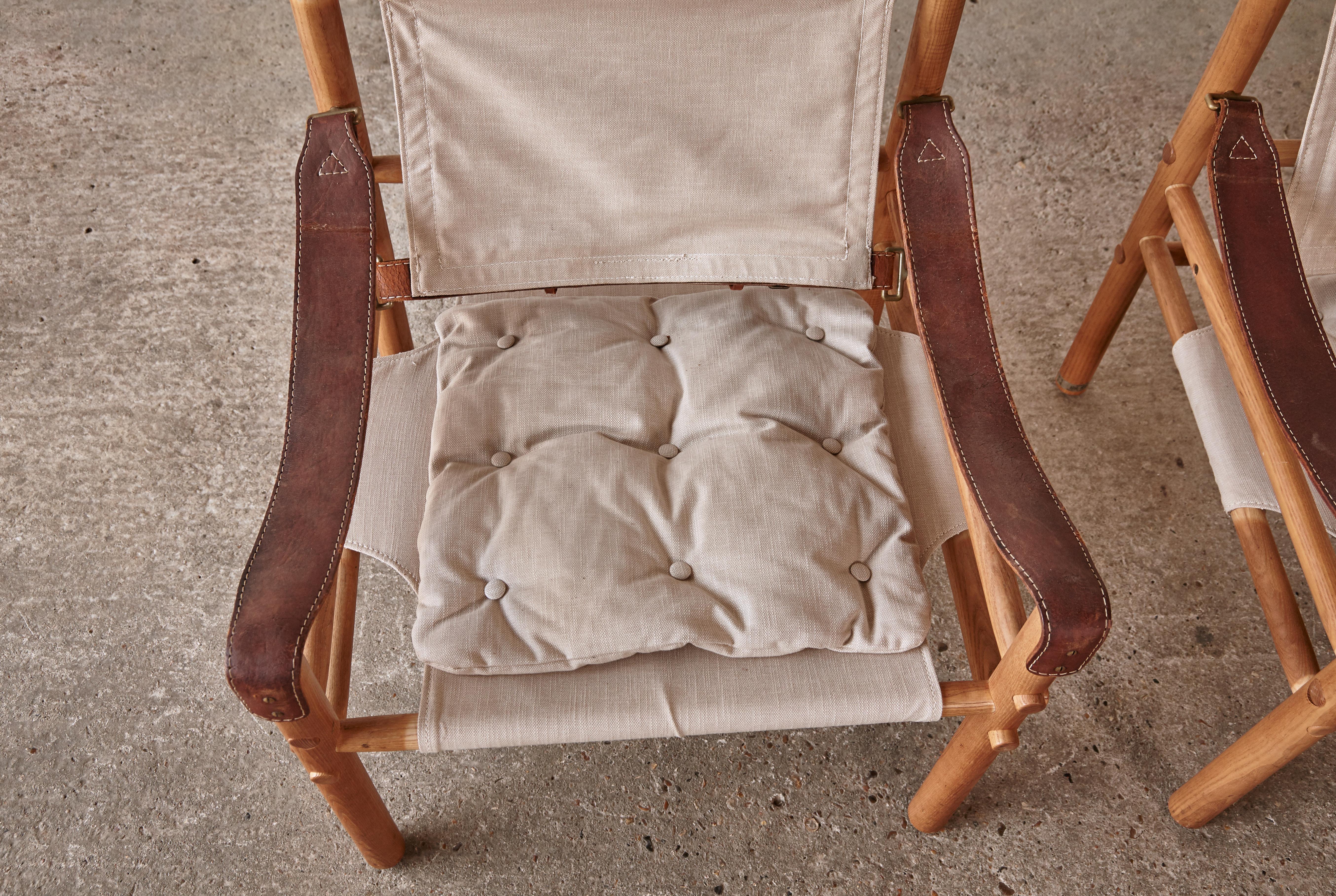 Pair of Arne Norell Safari Sirocco Lounge Chairs, Norell Mobel, Sweden, 1970s 2