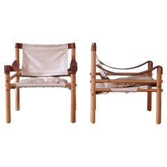 Pair of Arne Norell Safari Sirocco Lounge Chairs, Norell Mobel, Sweden, 1970s