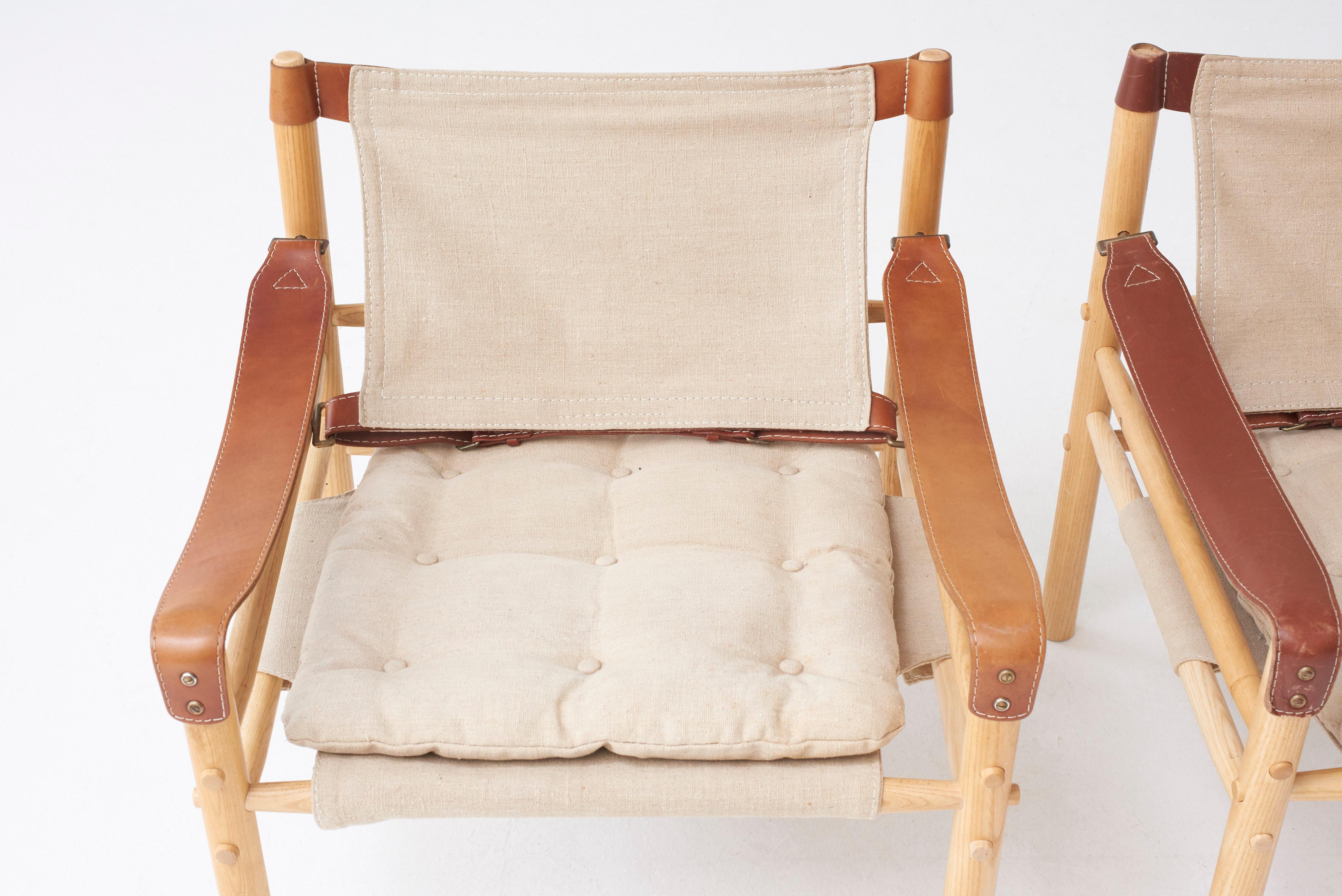 Pair of Arne Norell Safari Sirocco Lounge Chairs, Sweden, Norell Mobler In Excellent Condition In London, GB