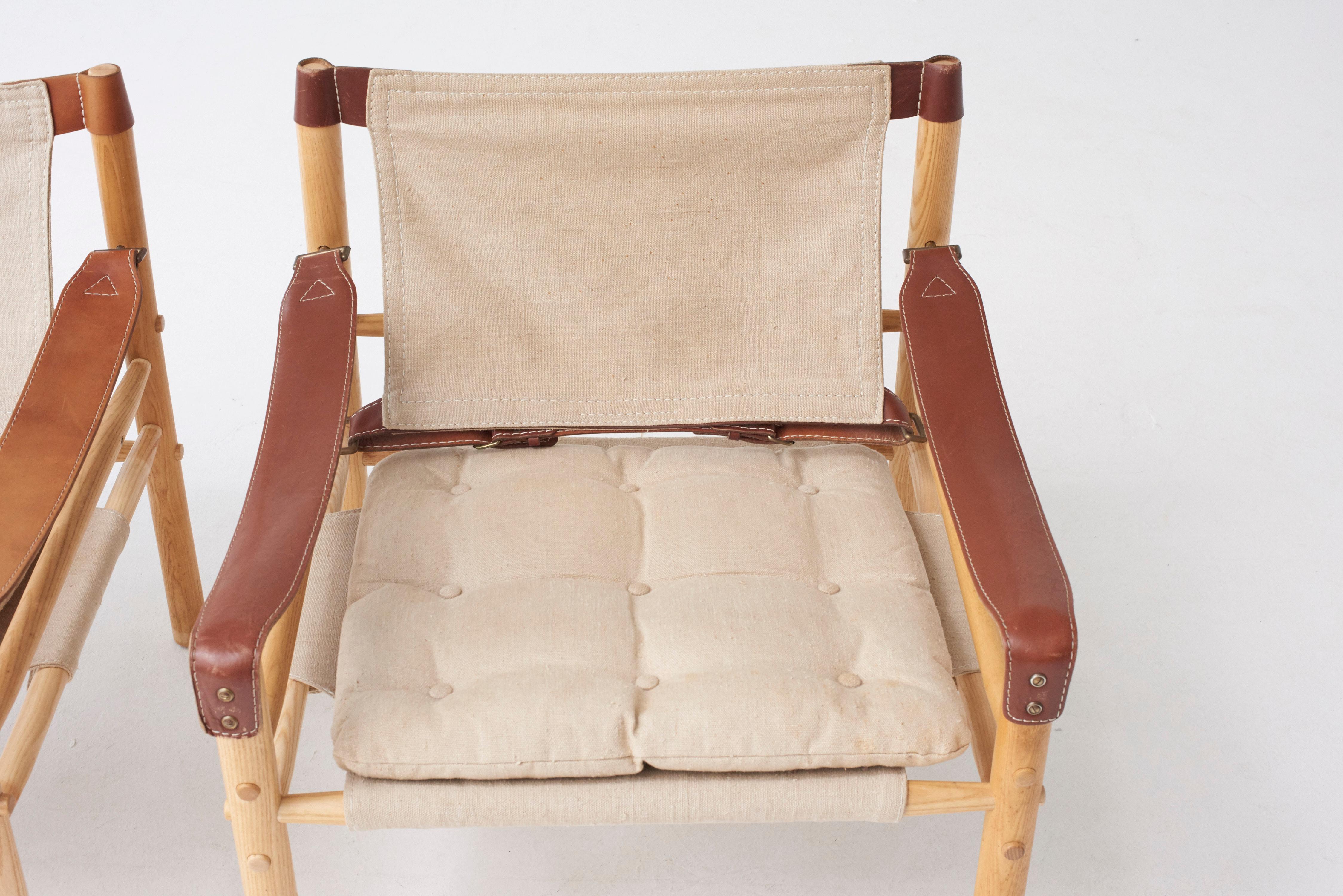 20th Century Pair of Arne Norell Safari Sirocco Lounge Chairs, Sweden, Norell Mobler