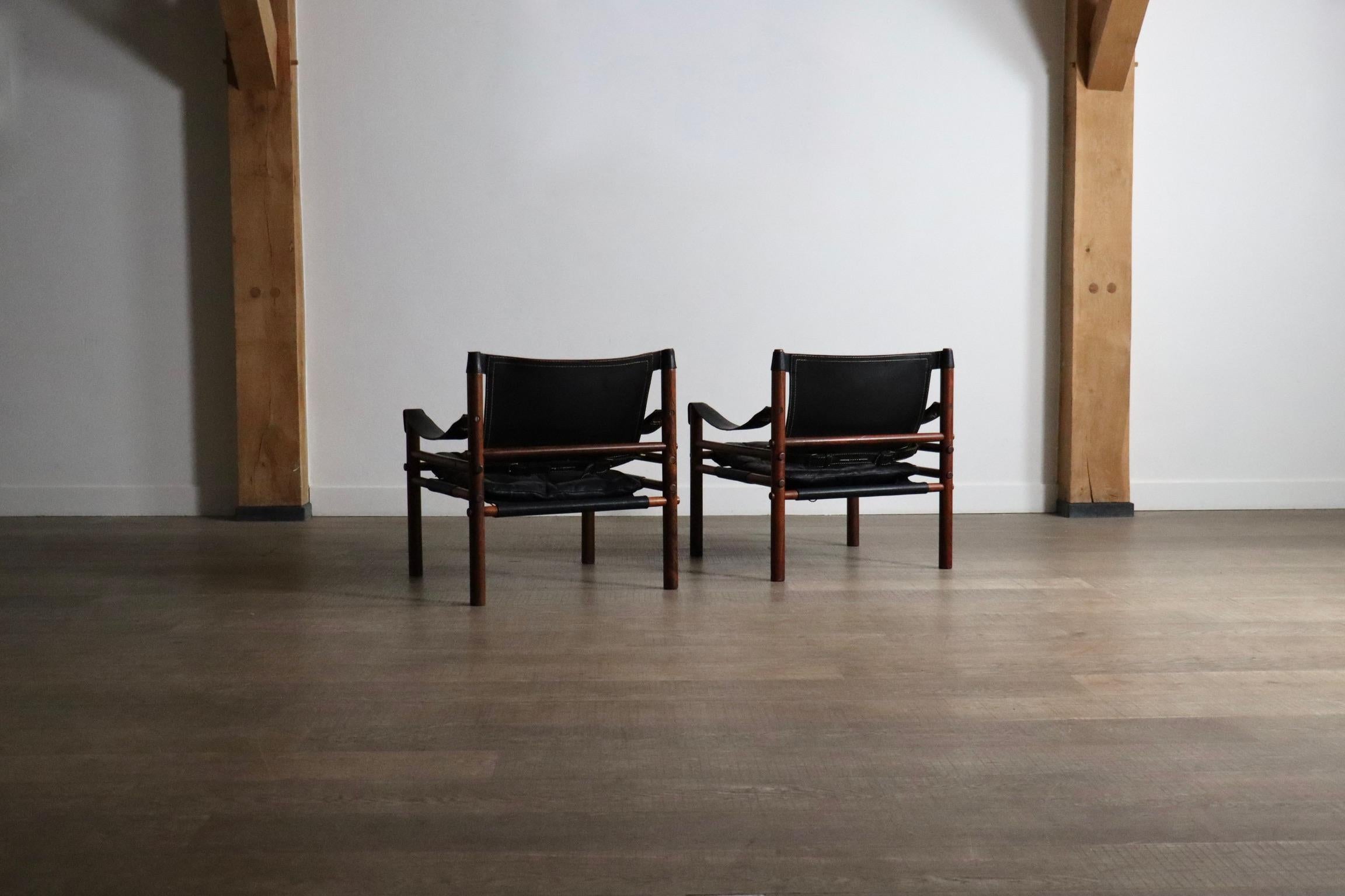 Pair of Arne Norell Sirocco Easy Chairs for Norell AB, Sweden 1970s For Sale 7