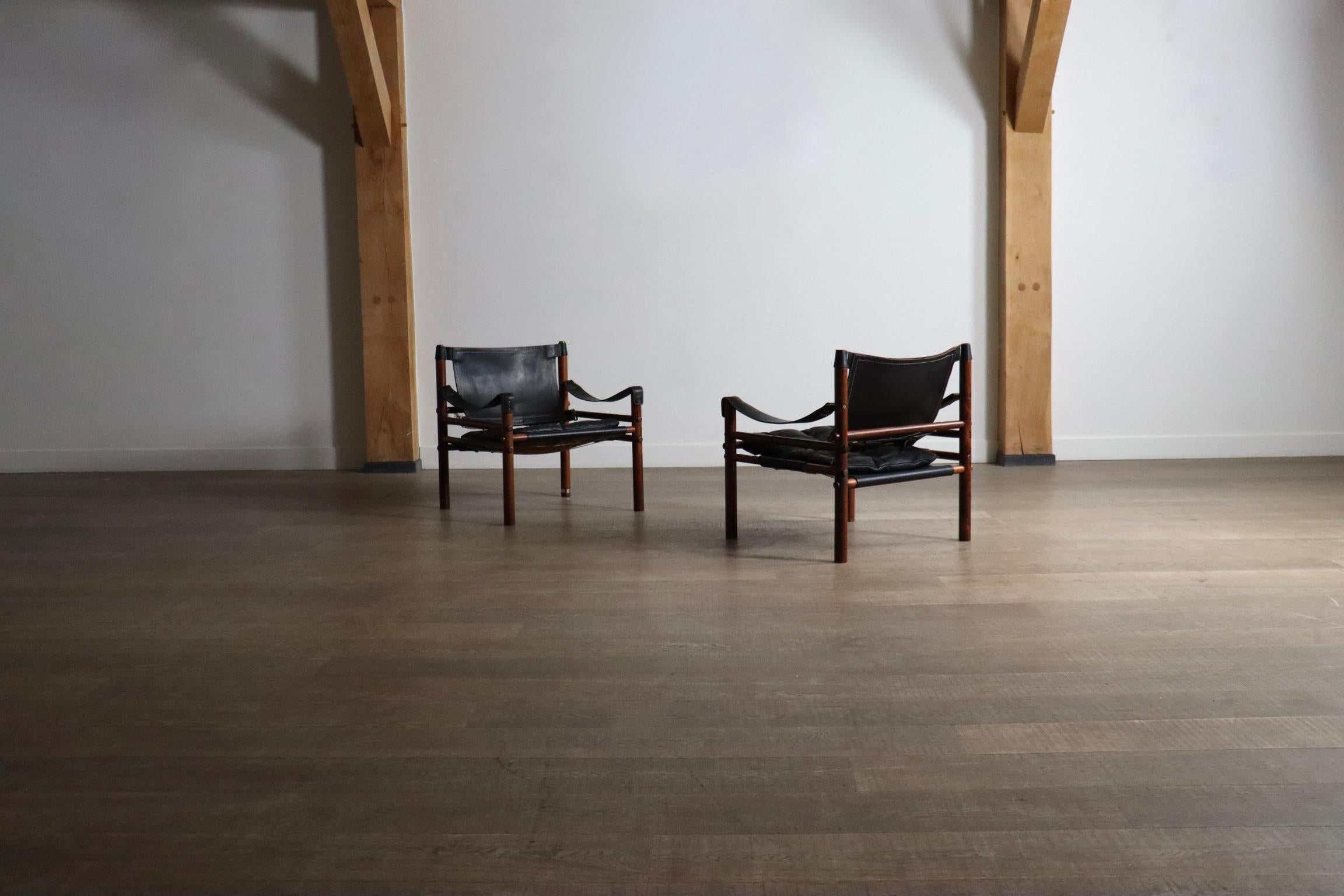 Pair of Arne Norell Sirocco Easy Chairs for Norell AB, Sweden 1970s For Sale 9