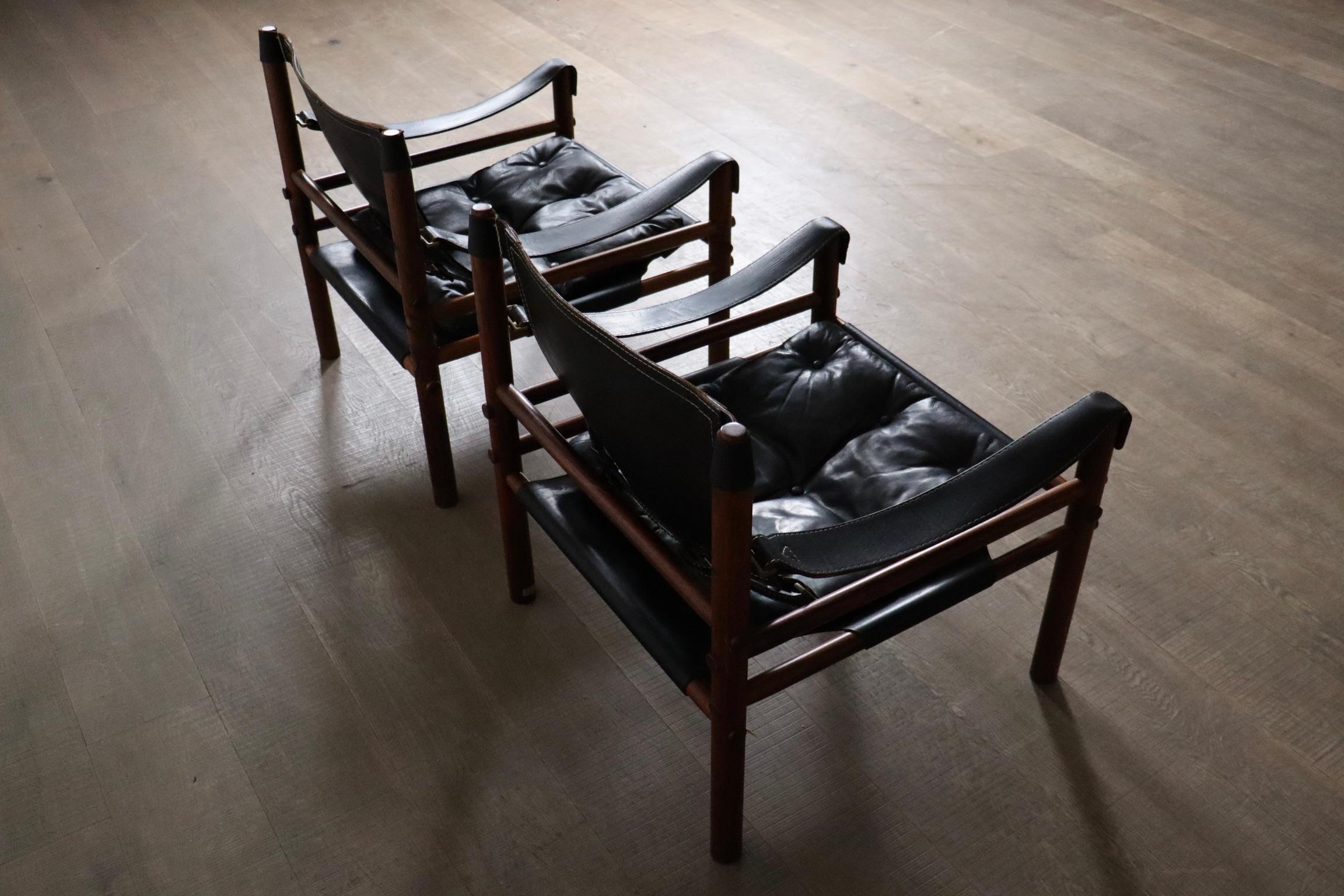 Pair of Arne Norell Sirocco Easy Chairs for Norell AB, Sweden 1970s For Sale 3