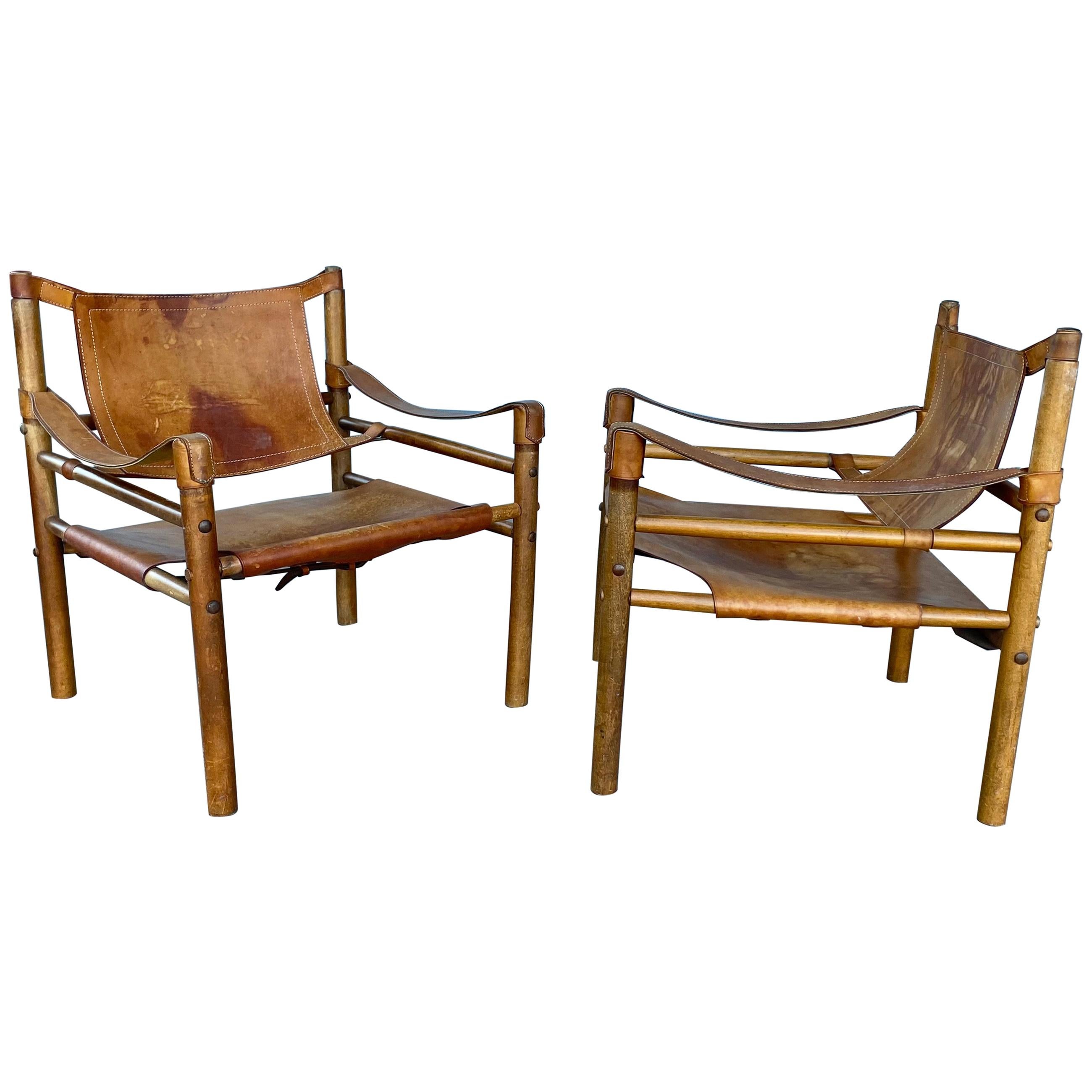 Pair of Arne Norell Sirocco Safari Chairs, 1960s