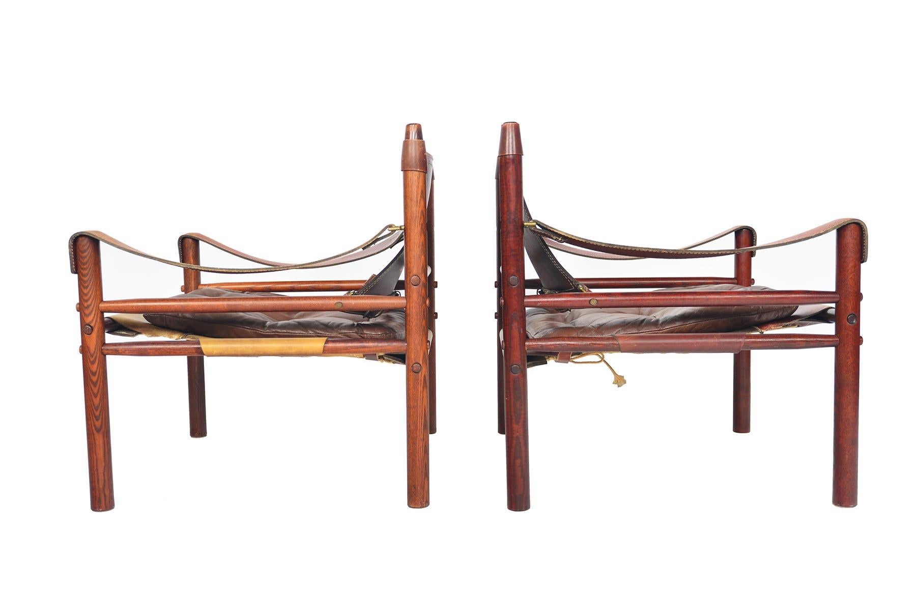 Scandinavian Modern Pair of Arne Norell Sirocco Safari Chairs