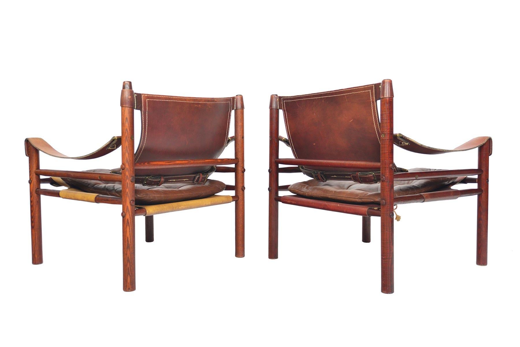 Norwegian Pair of Arne Norell Sirocco Safari Chairs