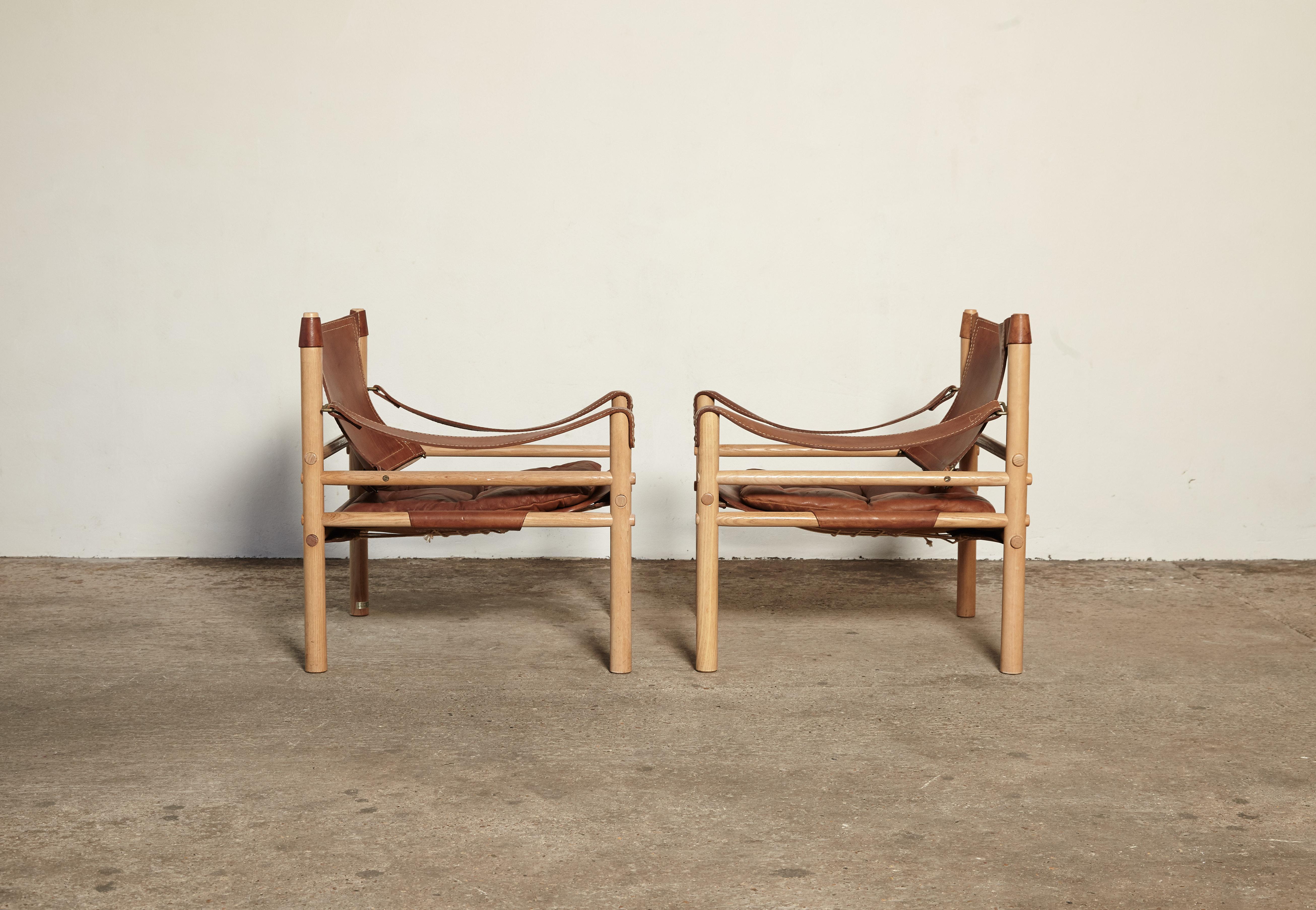 Late 20th Century Pair of Arne Norell Sirocco Safari Chairs, Norell Mobel, Sweden, 1970s