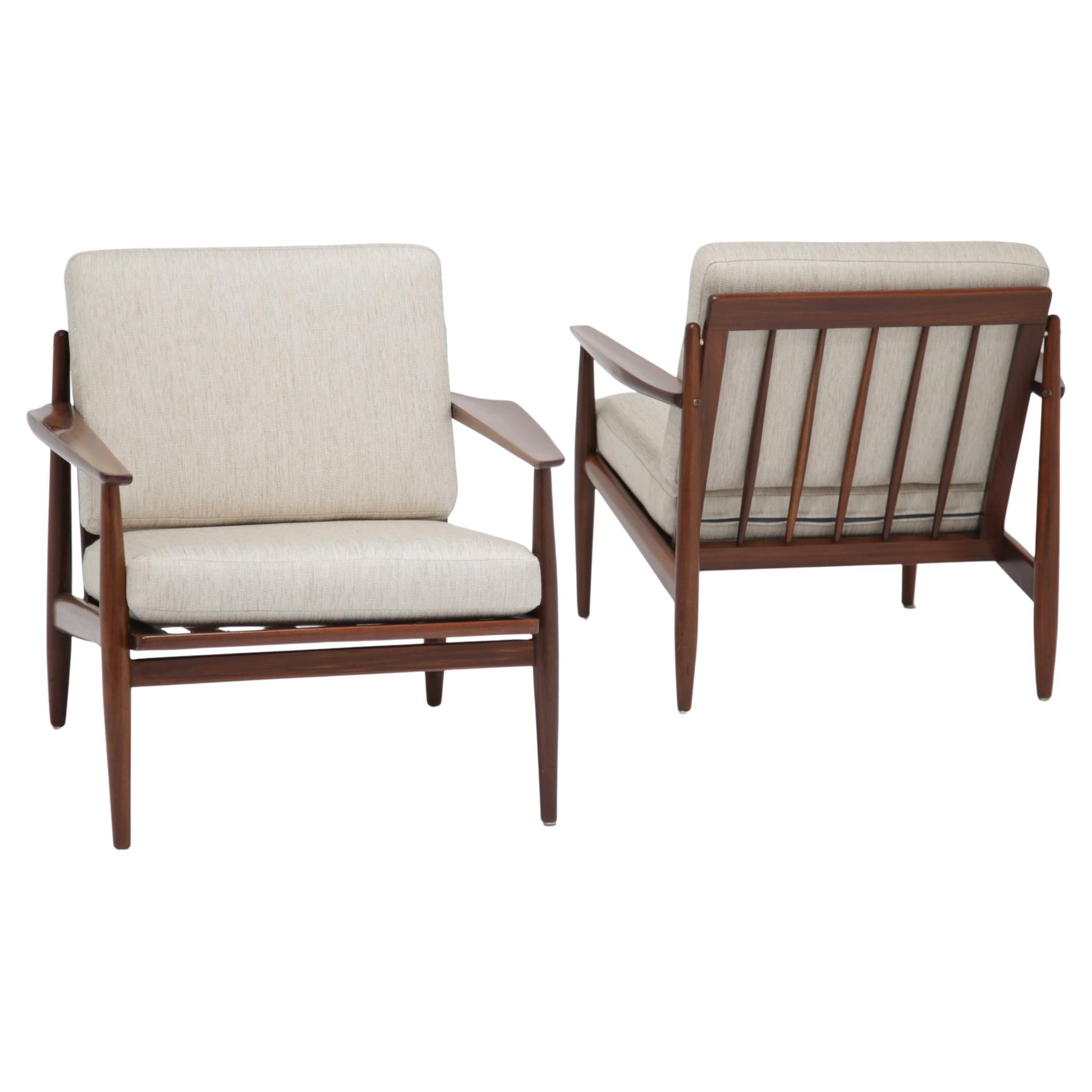 Pair of Arne Vodder for Glostrup Mid-Century Teak Lounge Chairs, Denmark 1950s.