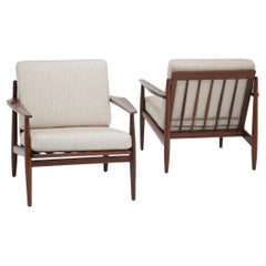 Pair of Arne Vodder for Glostrup Mid-Century Teak Lounge Chairs, Denmark 1950s.