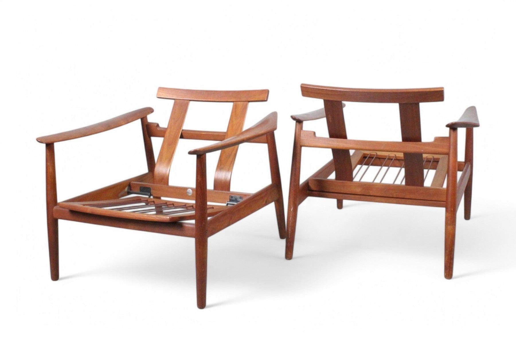 Paire de chaises longues Arne Vodder modèle 164 en teck Bon état - En vente à Berkeley, CA