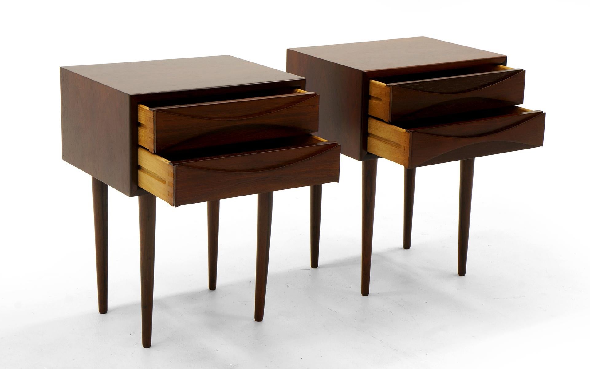 Pair of Arne Vodder Rosewood Side Tables / Nightstands / Night Stands  Excellent In Excellent Condition In Kansas City, MO