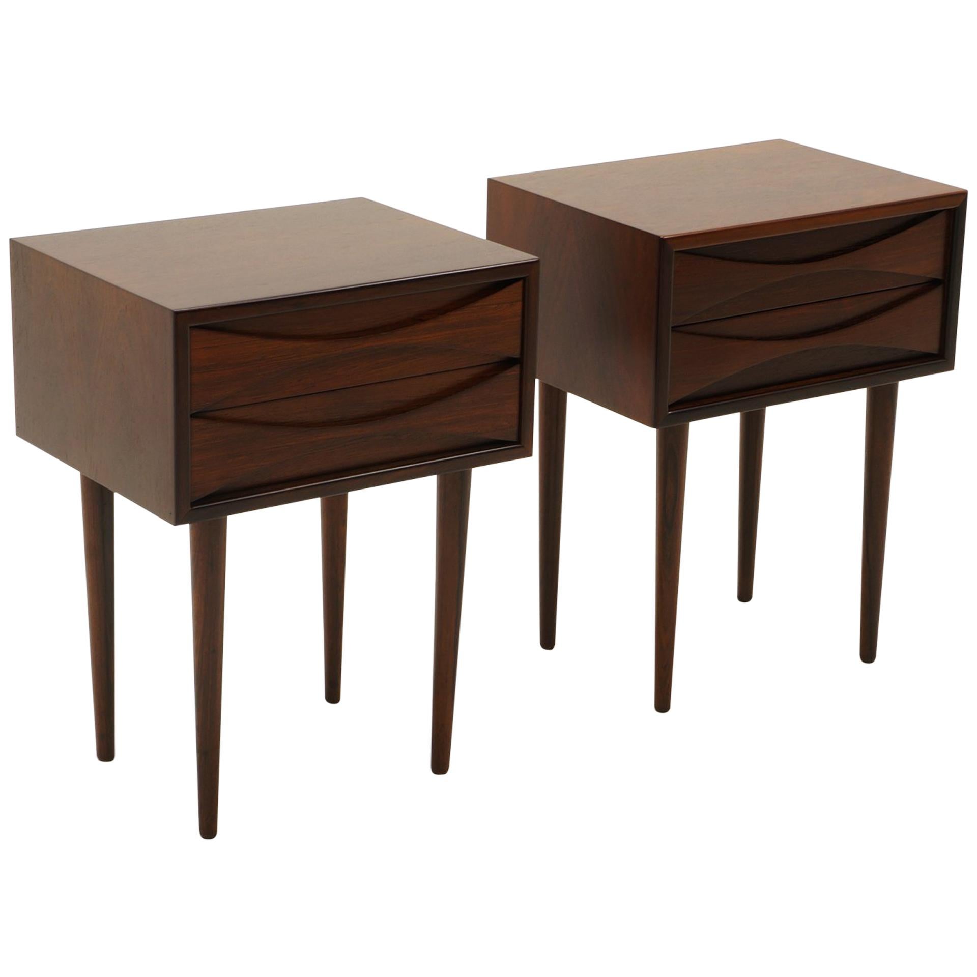 Pair of Arne Vodder Rosewood Side Tables / Nightstands / Night Stands  Excellent