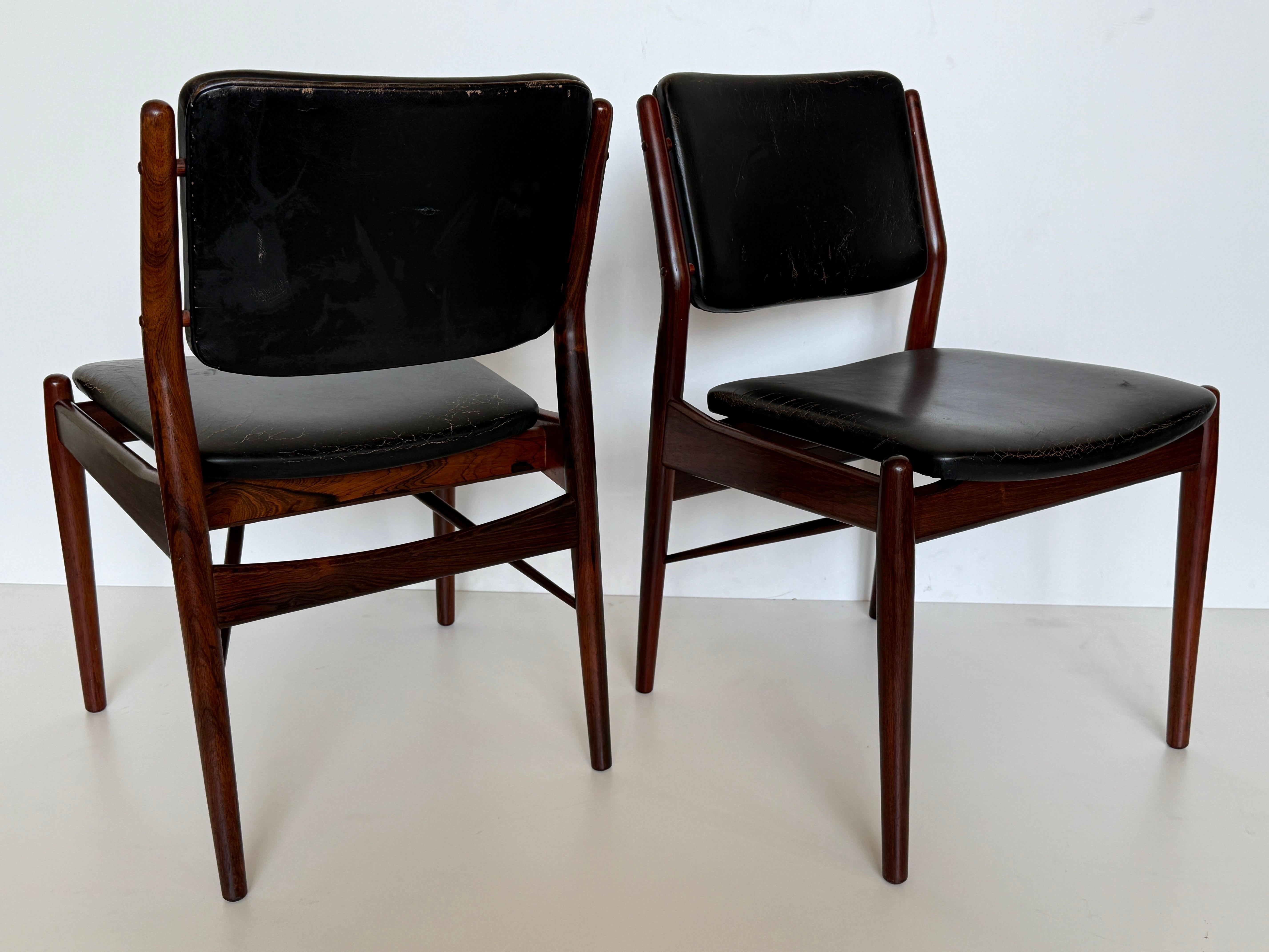 Mid-Century Modern Pair of Arne Vodder Side Chairs for Sibast Mobler For Sale