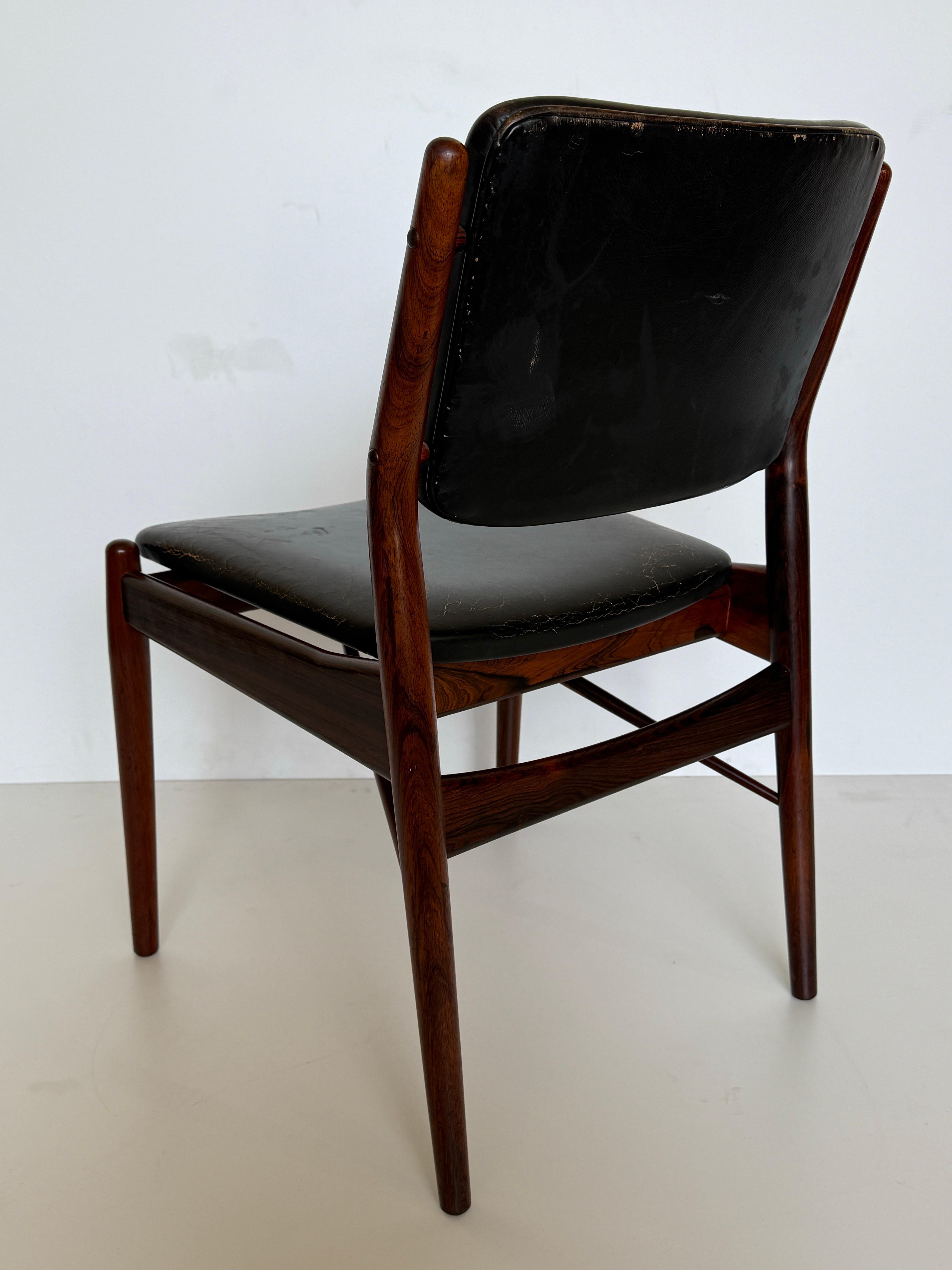 Pair of Arne Vodder Side Chairs for Sibast Mobler For Sale 2