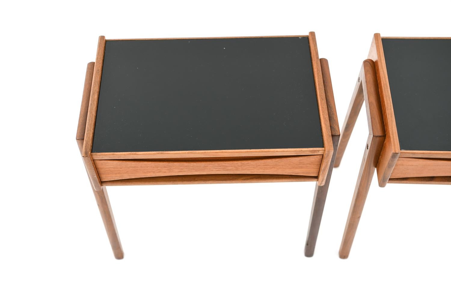 Pair of Arne Vodder Teak and Glass Side Tables For Sale 2