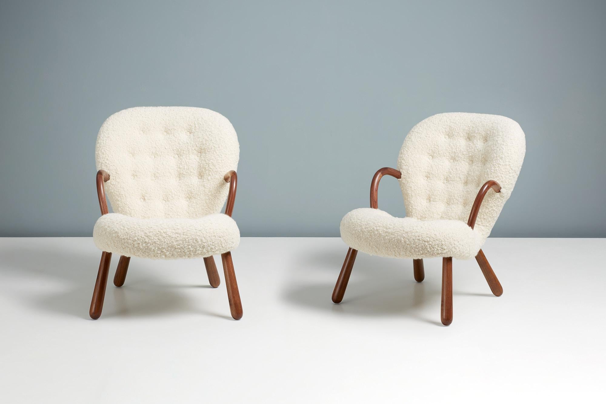British Re-Edition Boucle Clam Chairs by Arnold Madsen For Sale