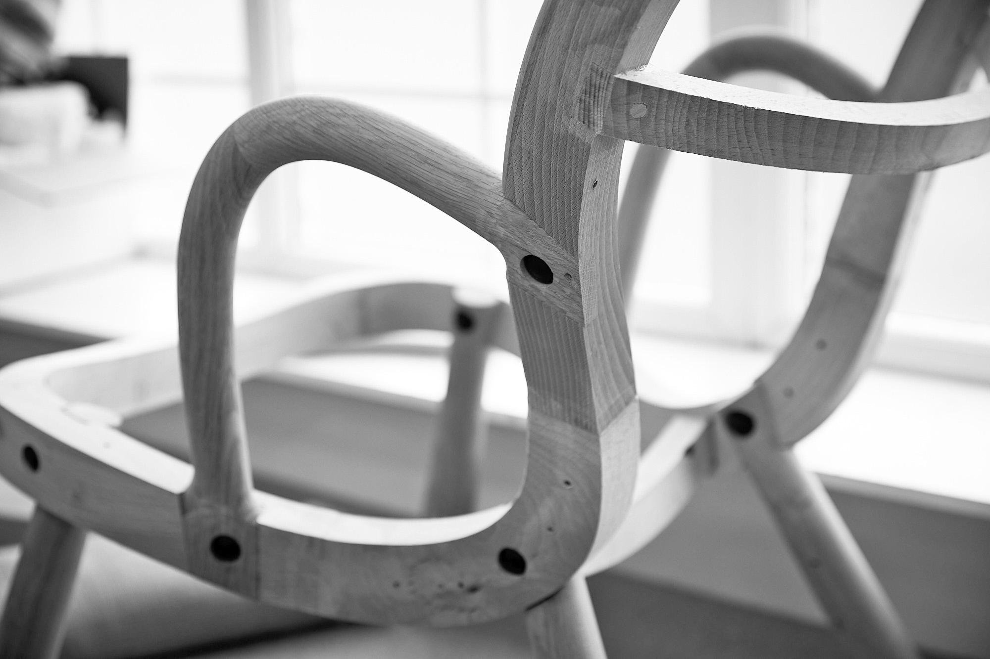 Clam Chairs by Arnold Madsen in Boucle Fabric - New Edition For Sale 10