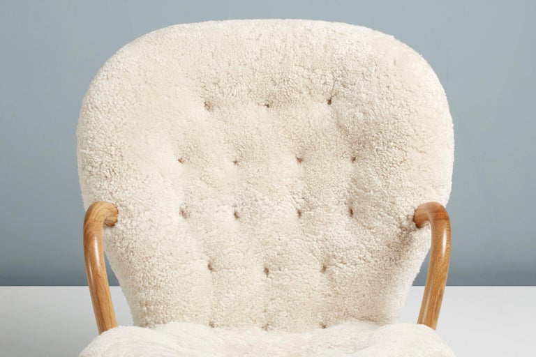 Re-Edition Arnold Madsen Sheepskin Clam Chairs In New Condition For Sale In London, GB