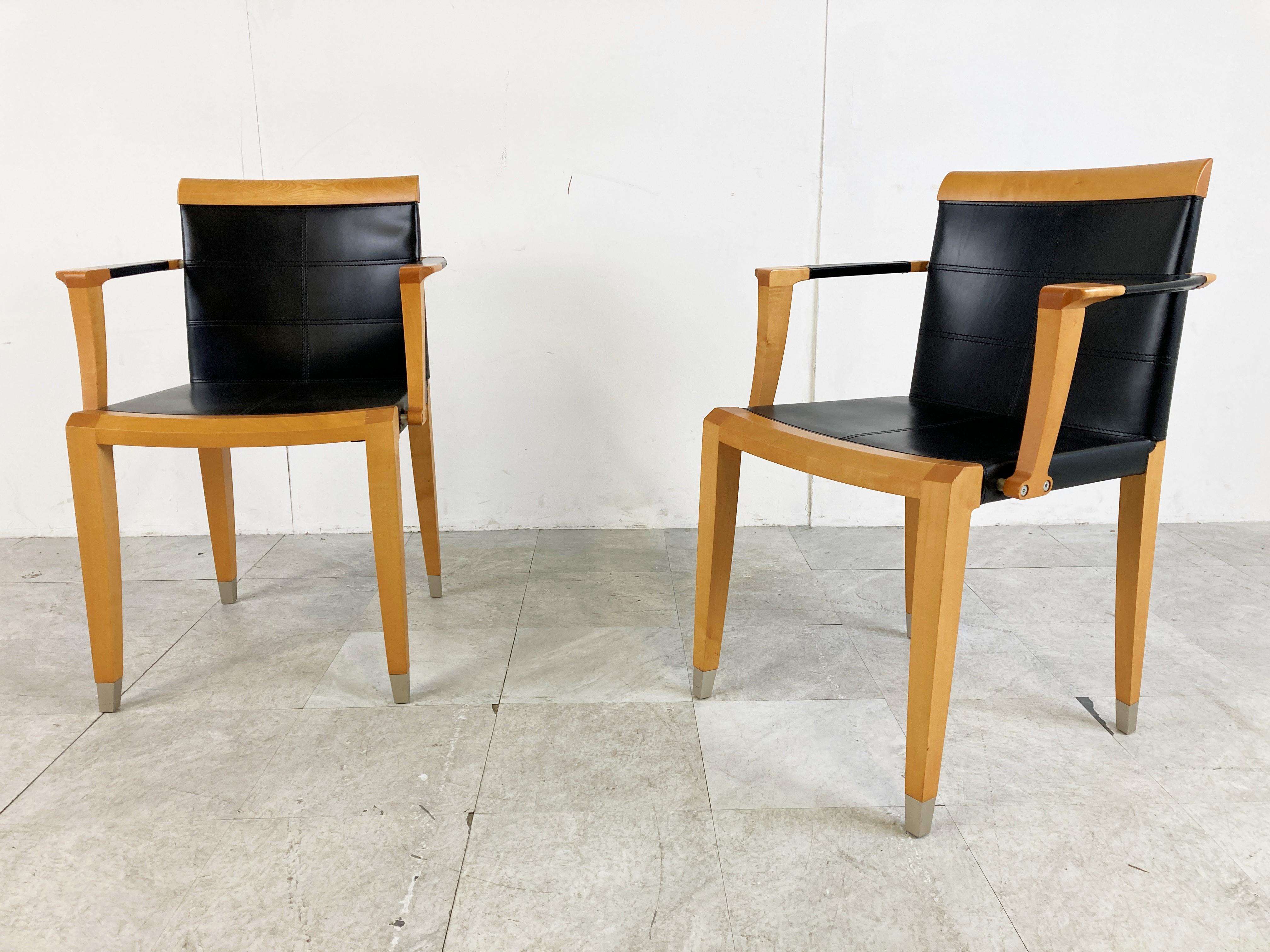Pair of Aro Chairs by Chi Wing Lo for Giorgetti, 1990s In Good Condition In Leuven, Vlaams Gewest