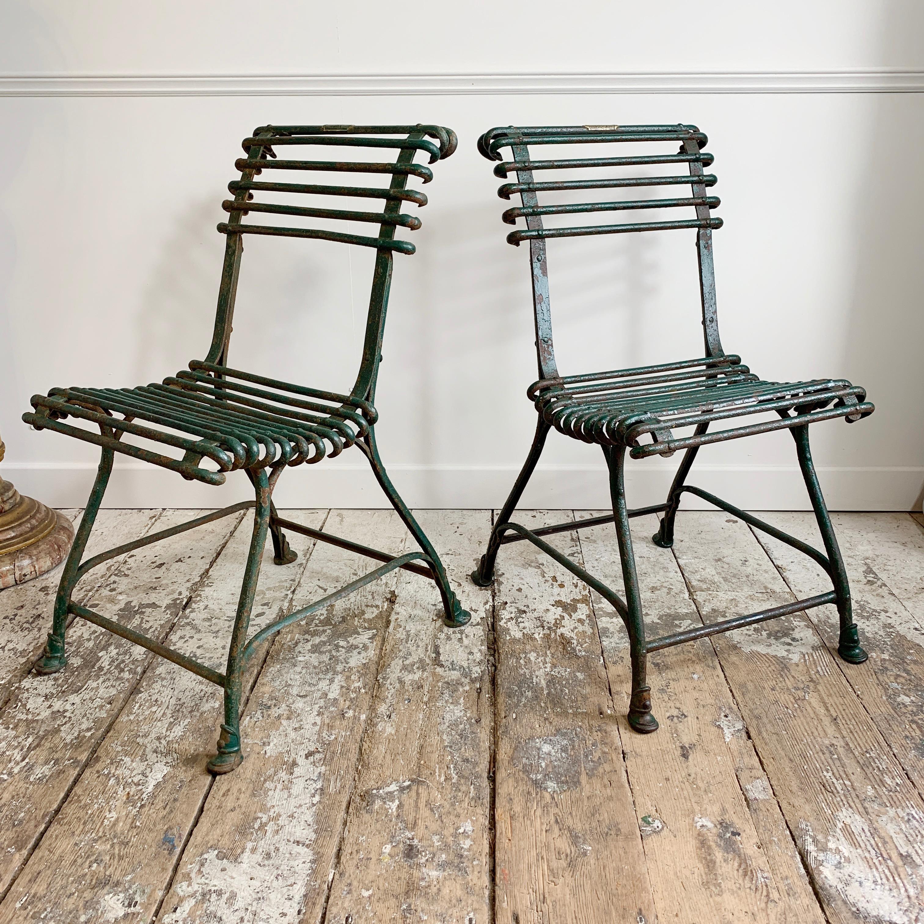 Pair of Arras Saint Sauveur Garden Chairs, circa 1910 1