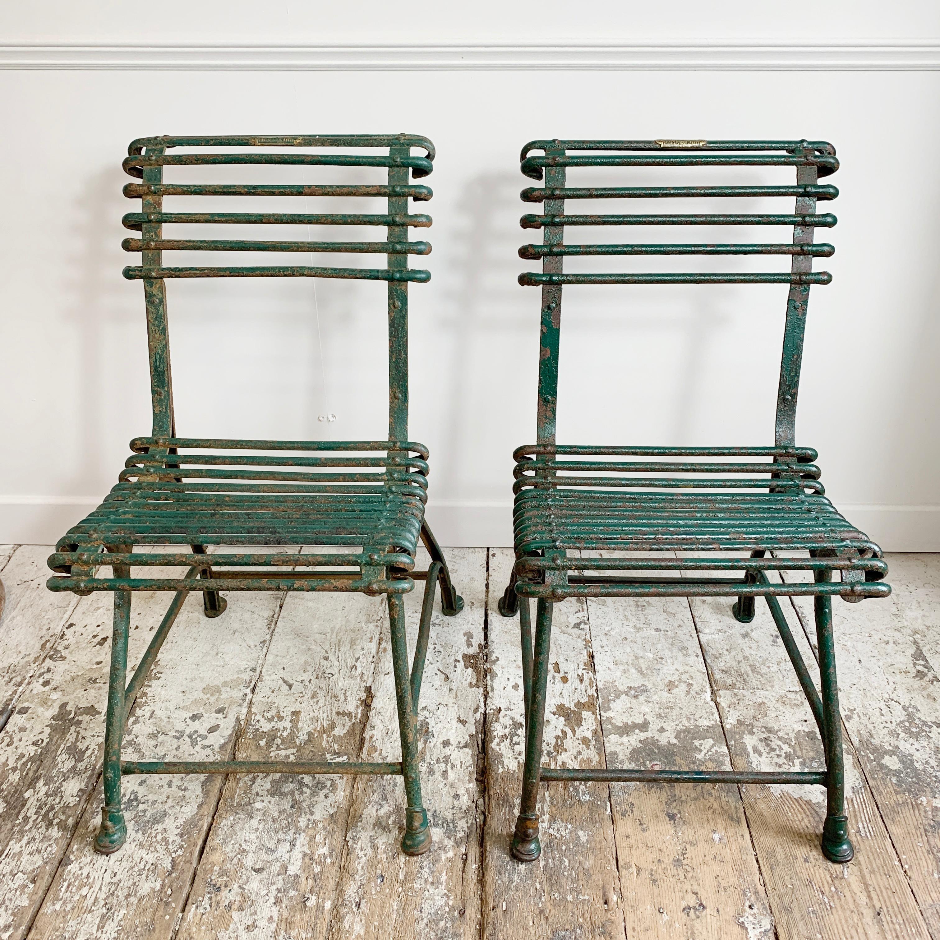 Pair of Arras Saint Sauveur Garden Chairs, circa 1910 3