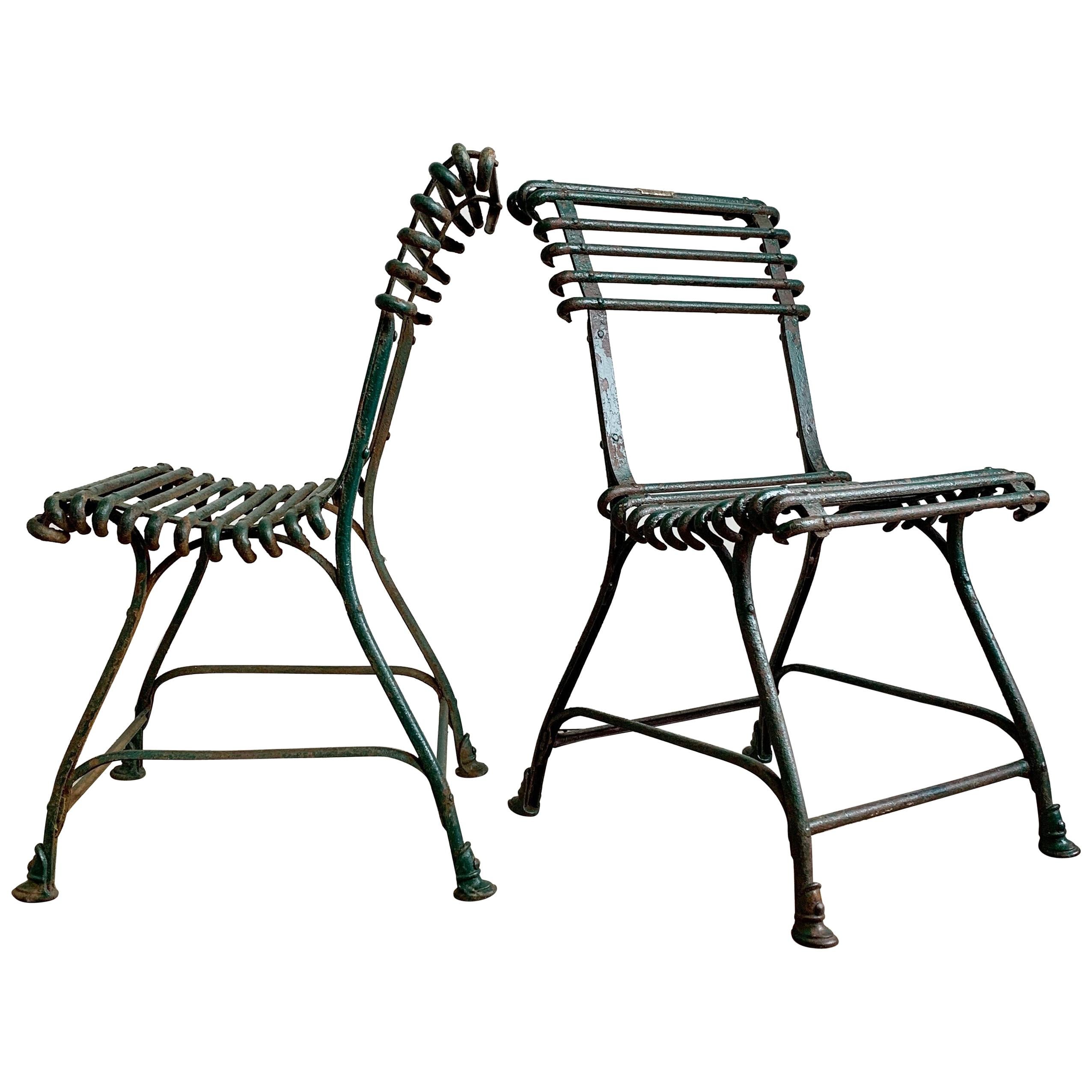 Pair of Arras Saint Sauveur Garden Chairs, circa 1910