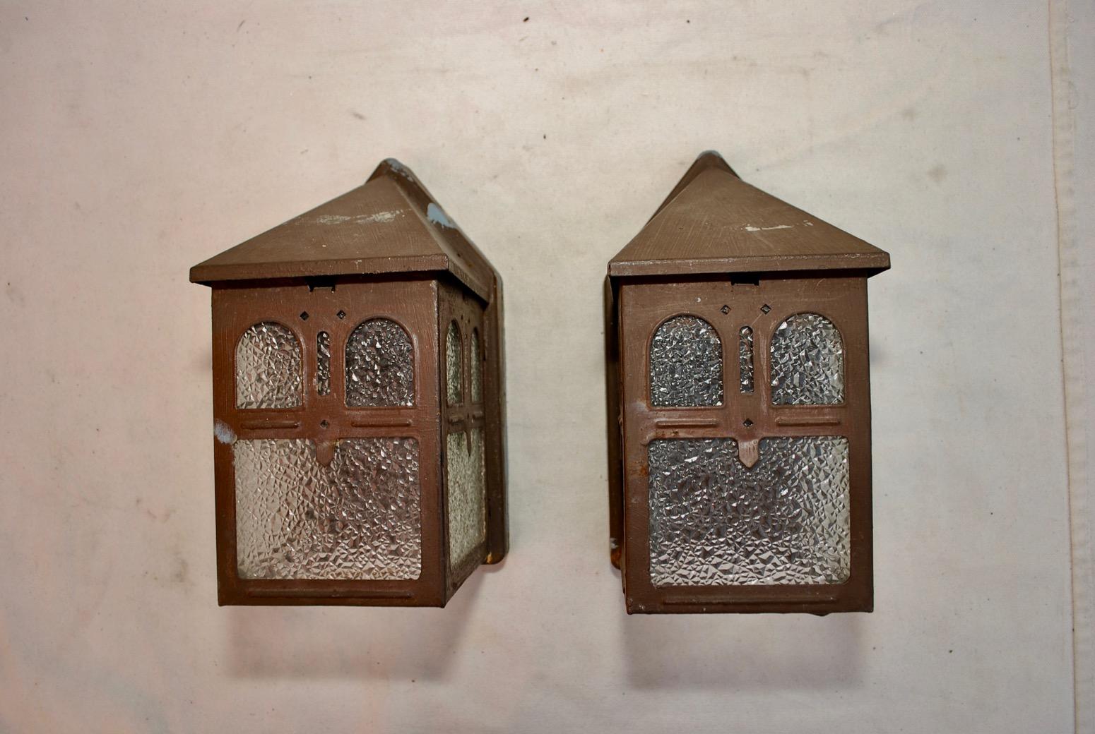 North American Pair of Art & Craft Outdoor Sconces
