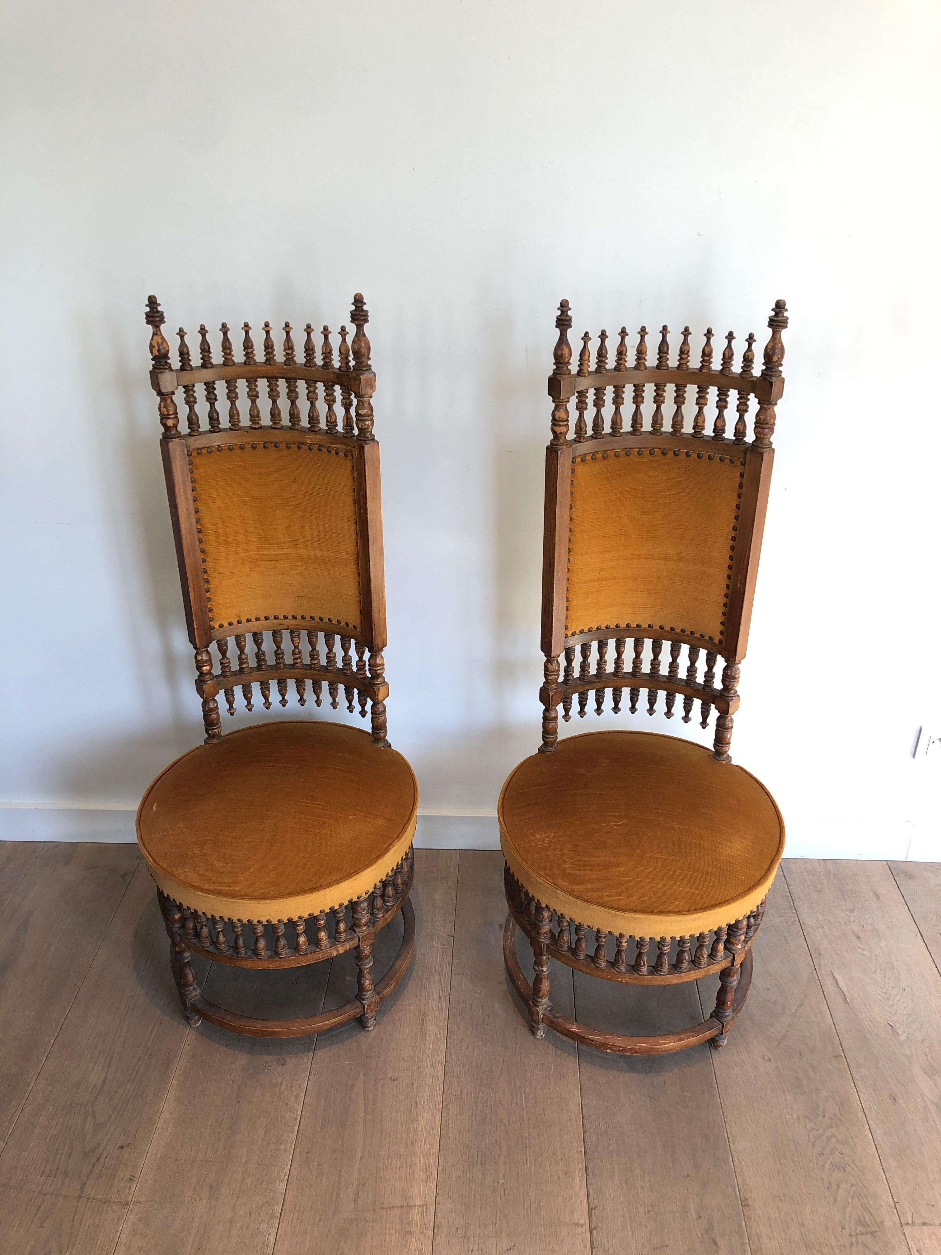 French Pair of Art & Crafts Chairs For Sale