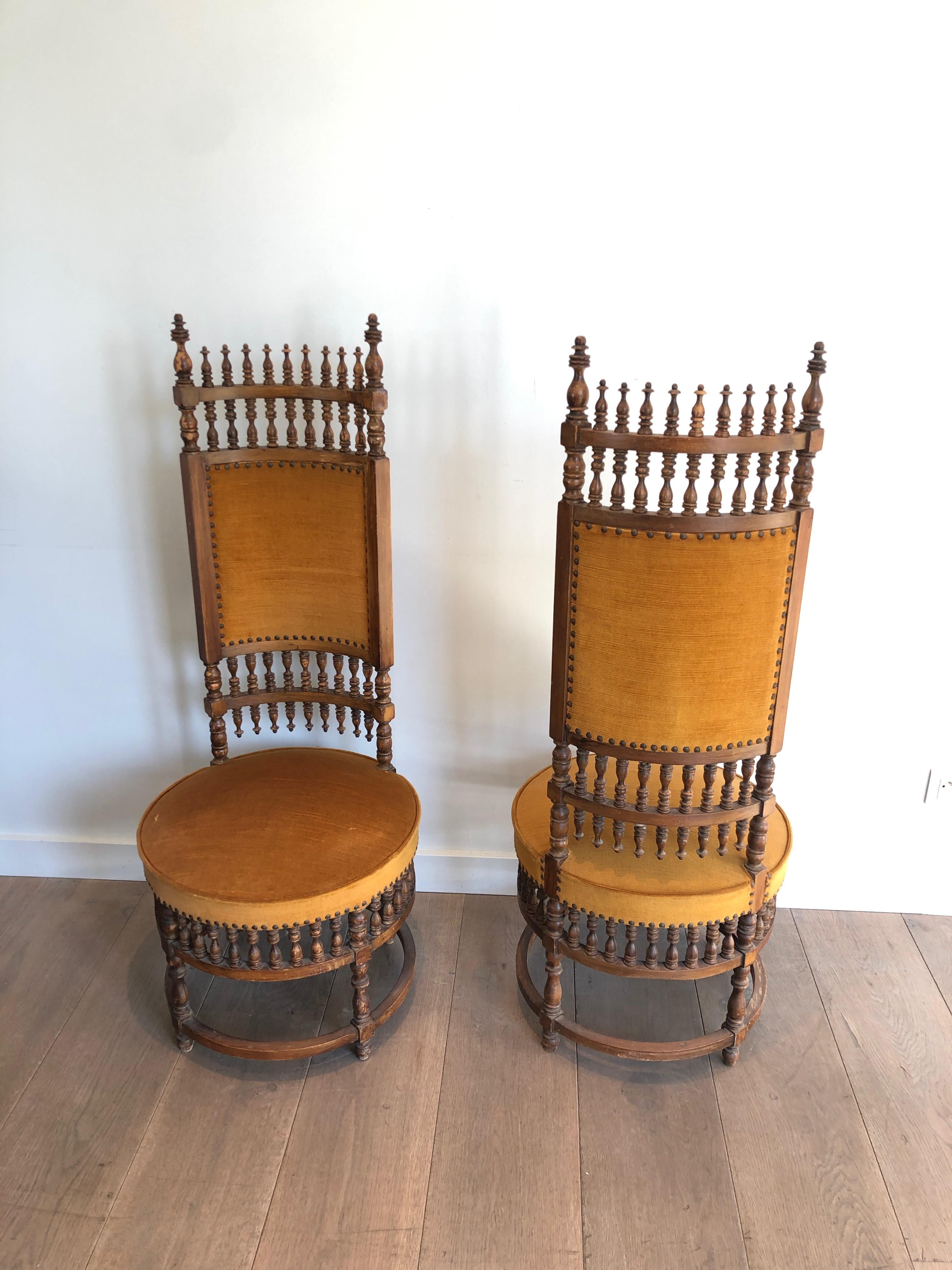 Fabric Pair of Art & Crafts Chairs For Sale