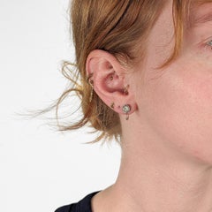 Pair of Art Deco 14 Karat White Gold and Diamond Screw Back Earrings