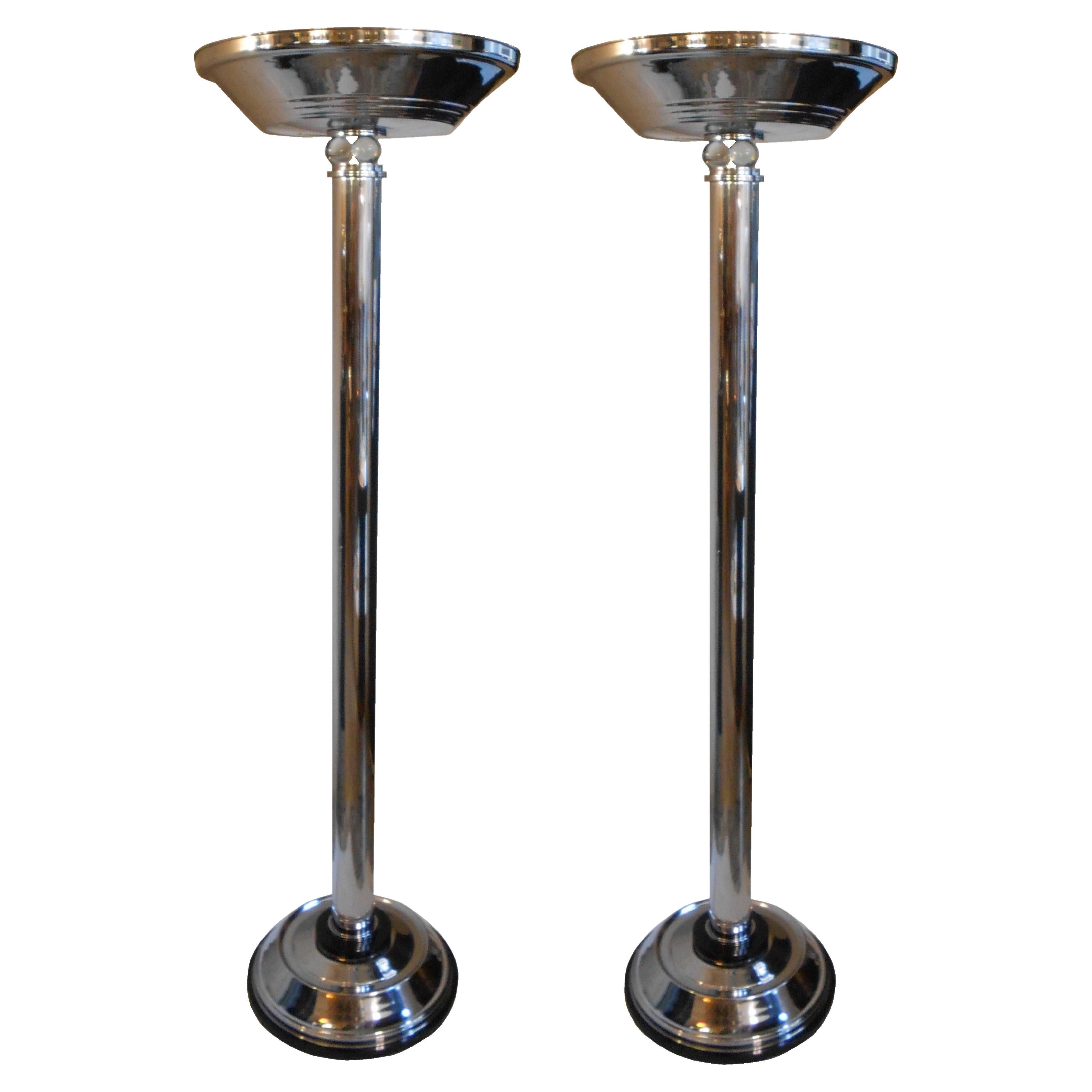 Pair of Art Deco 1930, France, Materials: Glass and Chrome