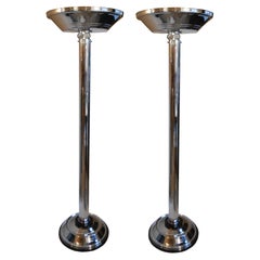 Vintage Pair of Art Deco 1930, France, Materials: Glass and Chrome