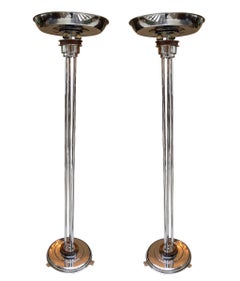 Pair of Art Deco 1930, France, Materials: Glass and Chrome 