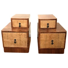 Paar Art Deco-1930er Jahren trat Nachttische