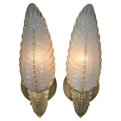  Pair of Art Deco, 1930s, Wall Sconces by Ezan, France