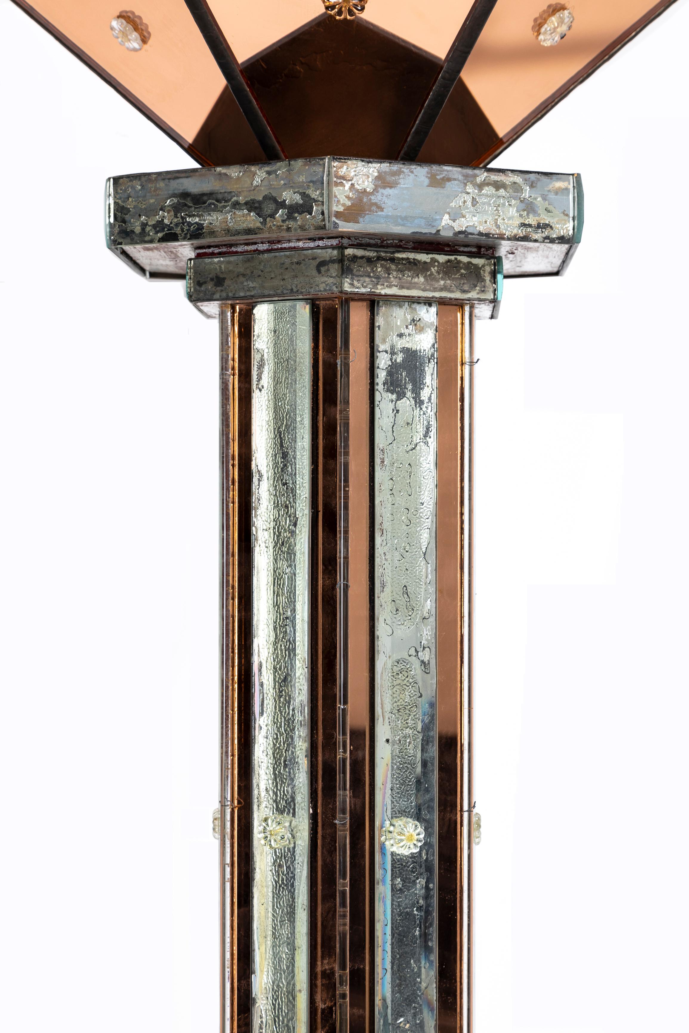 Coppia di lampade da terra Art Deco Mirror a 2 colori Attb. Maison Jansen in vendita 2