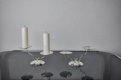Pair of Art Deco 2-flame candlesticks, Spain, 1980
