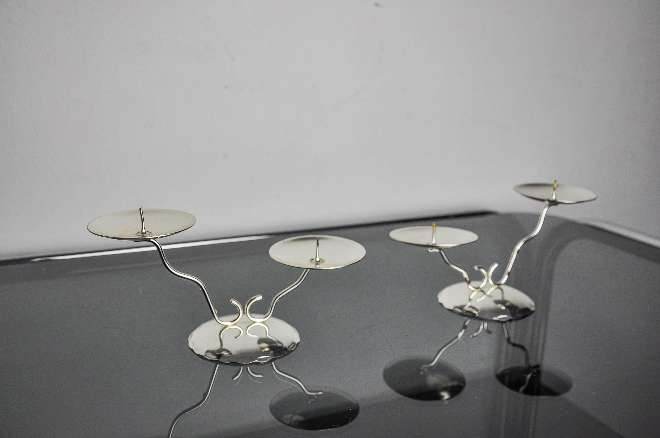 Paire de chandeliers Art Déco à 2 feux, Espagne, 1980 Bon état - En vente à BARCELONA, ES