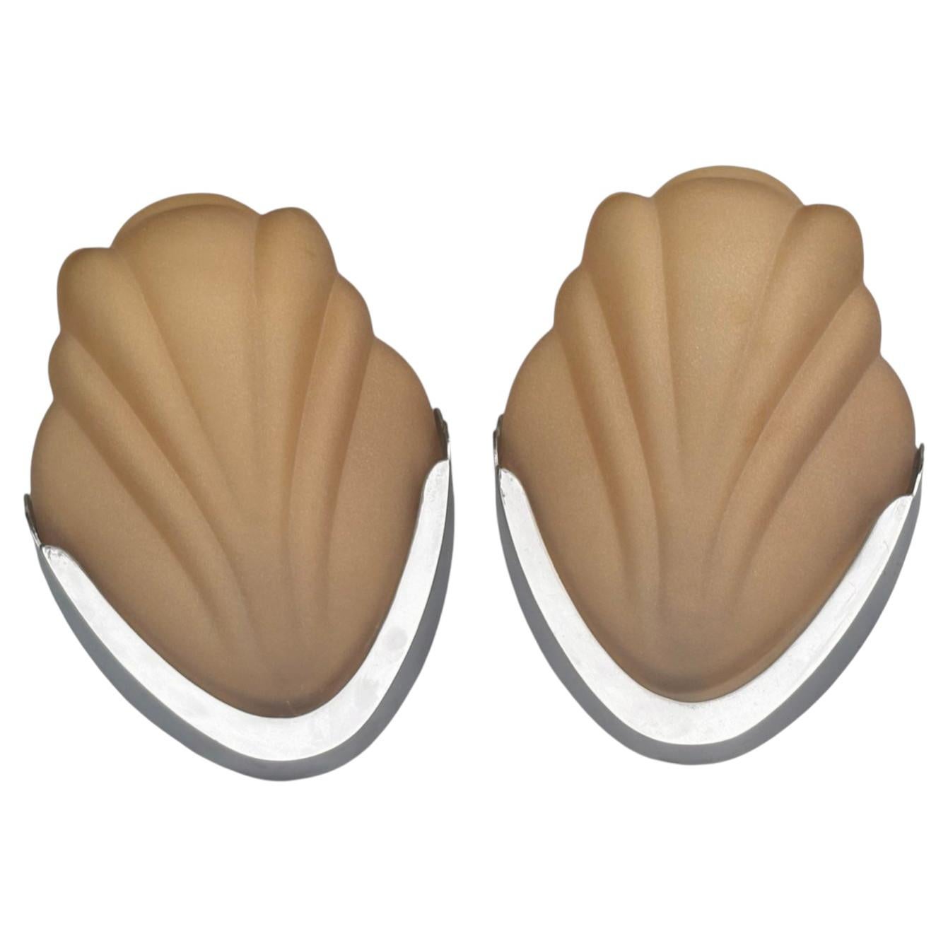 Pair of Art Deco Amber Wall lights