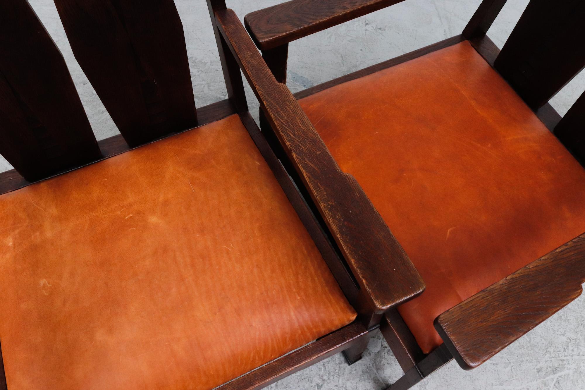 Pair of Art Deco, Amsterdam School Arm Chairs 6