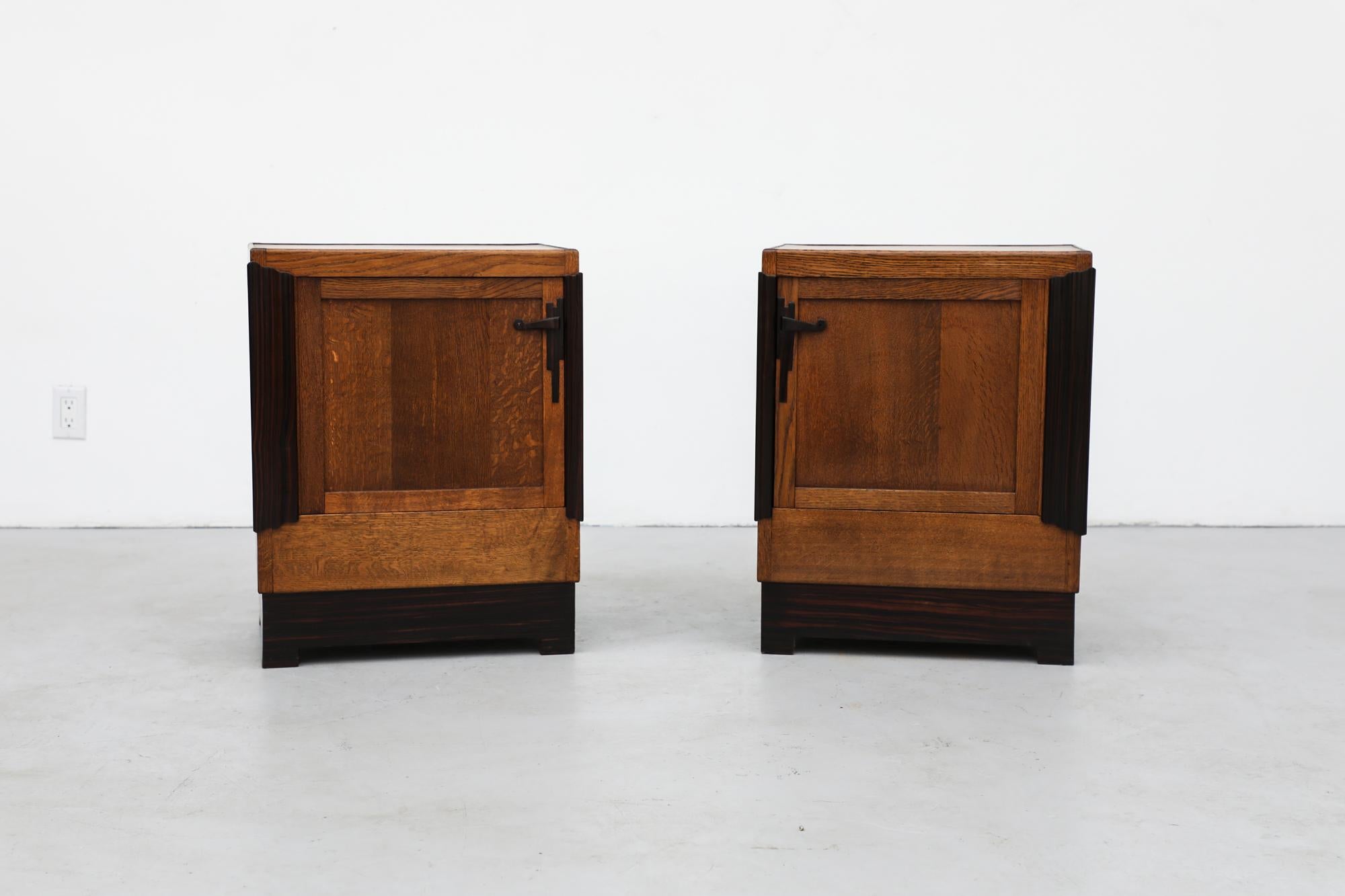 Mid-Century Modern Pair of Art Deco Amsterdam School Cabinets