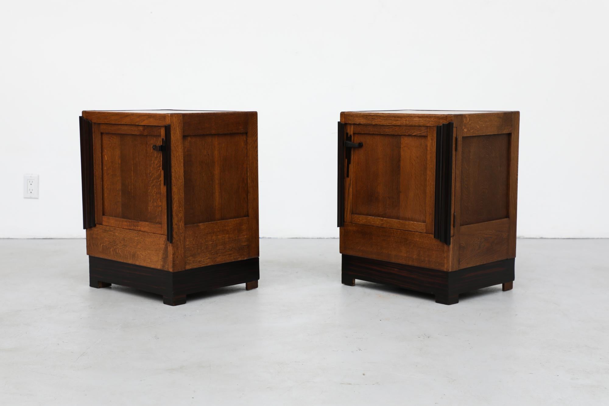 Dutch Pair of Art Deco Amsterdam School Cabinets
